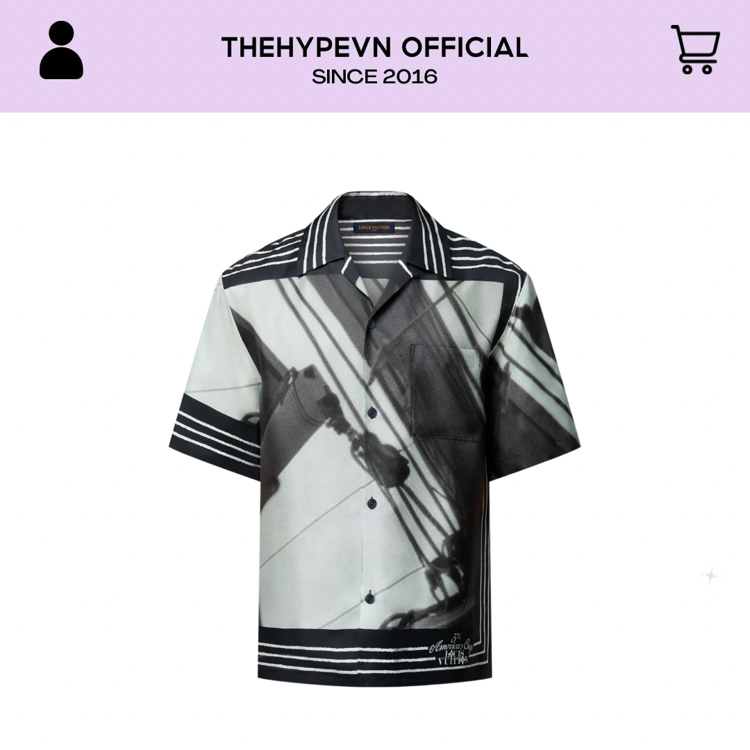 ÁO SƠ MI LOUIS VUITTON LV AMERICA CUP SILK (BLACK/WHITE)