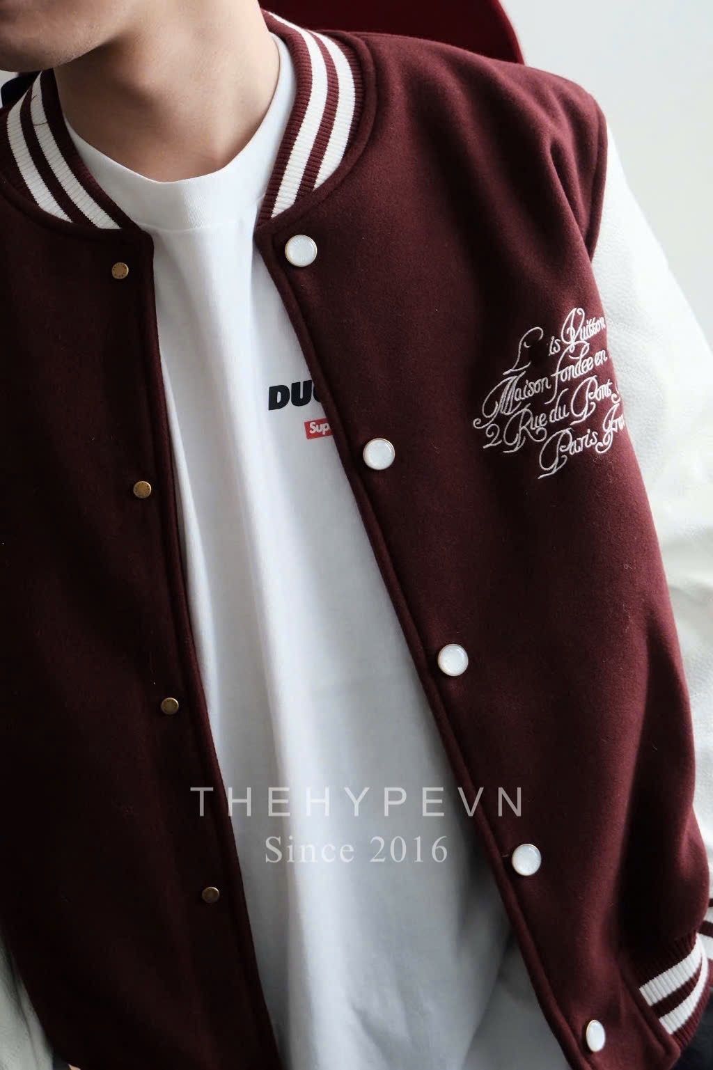ÁO KHOÁC LOUIS VUITTON LV CALFSKIN HOUSE VARSITY JACKET (RED)