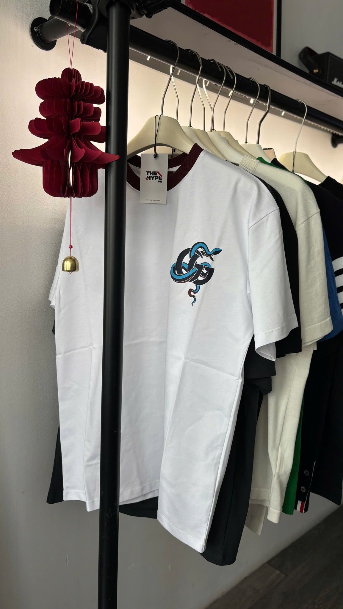 ÁO THUN GUCCI GC SNAKE DOUBLE G (WHITE)