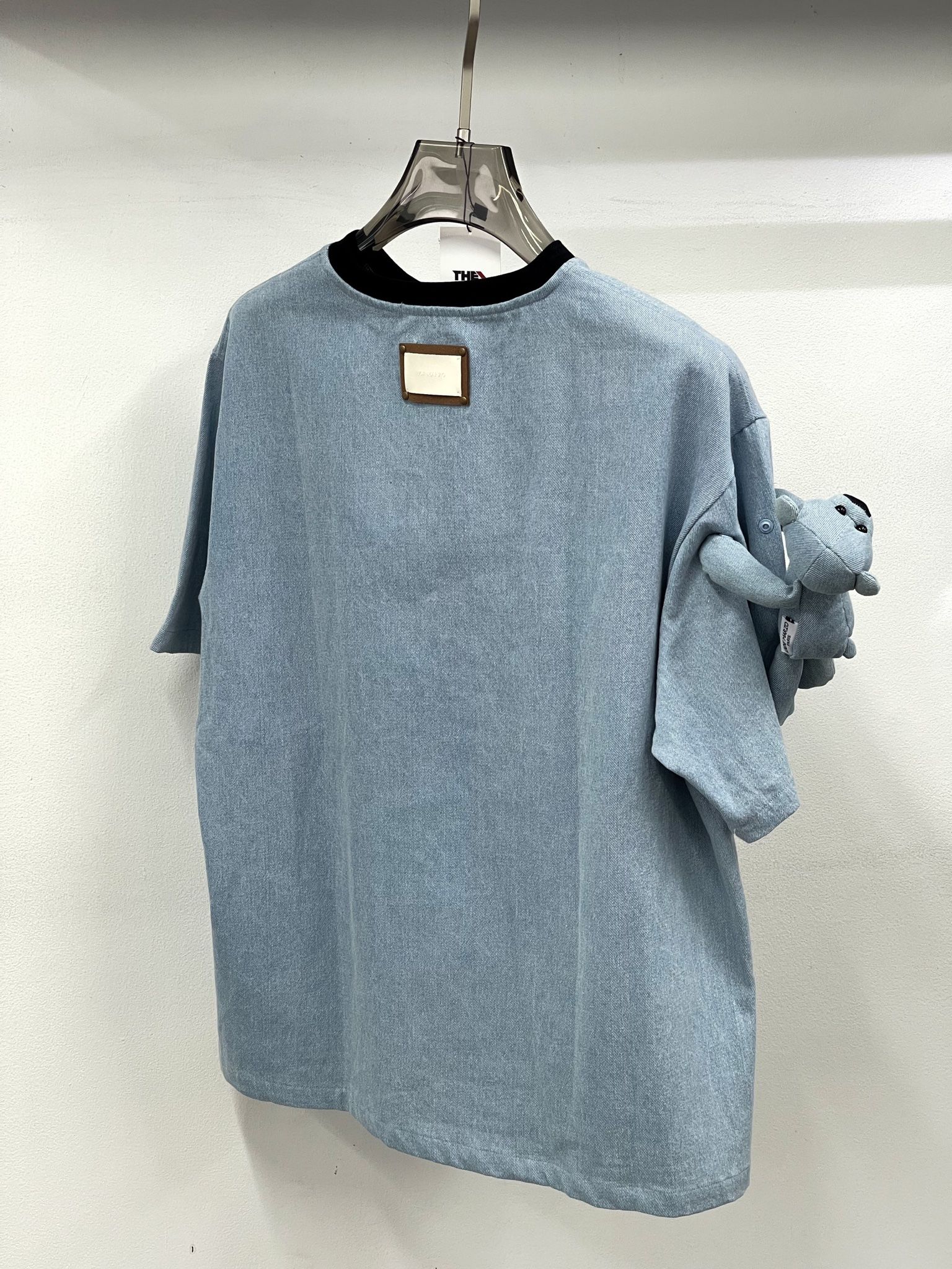 Áo 13De Marzo Bear Denim Rivet Washed Blue Best Quality