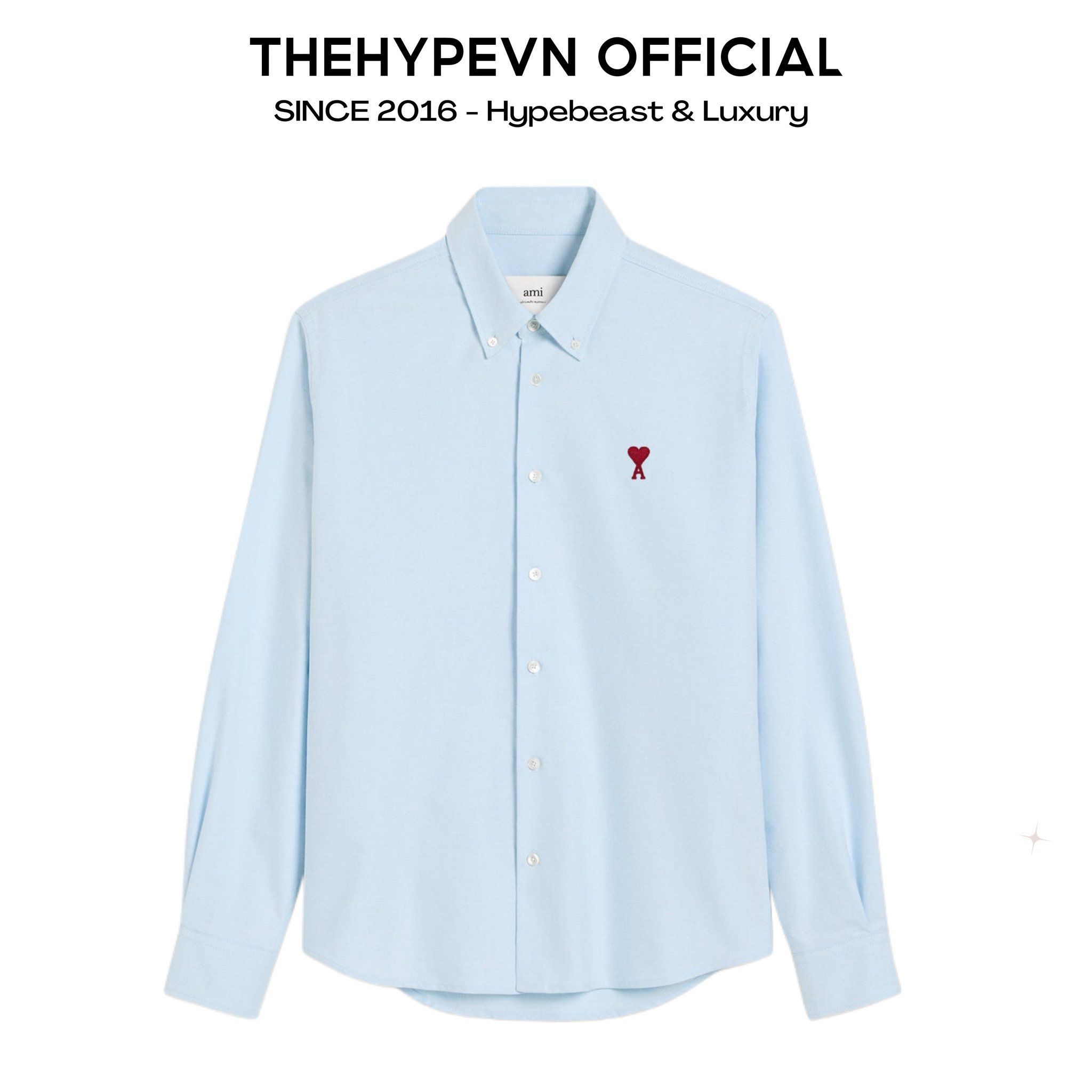 ÁO SƠ MI AMI PARIS HEART LONG SLEEVE (BLUE)