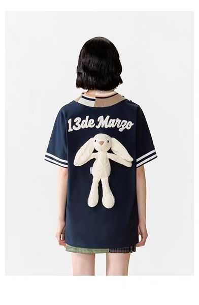 13DE MARZO TEE - Áo Thun Malposition Logo Knit (Evening Blue) Best Quality