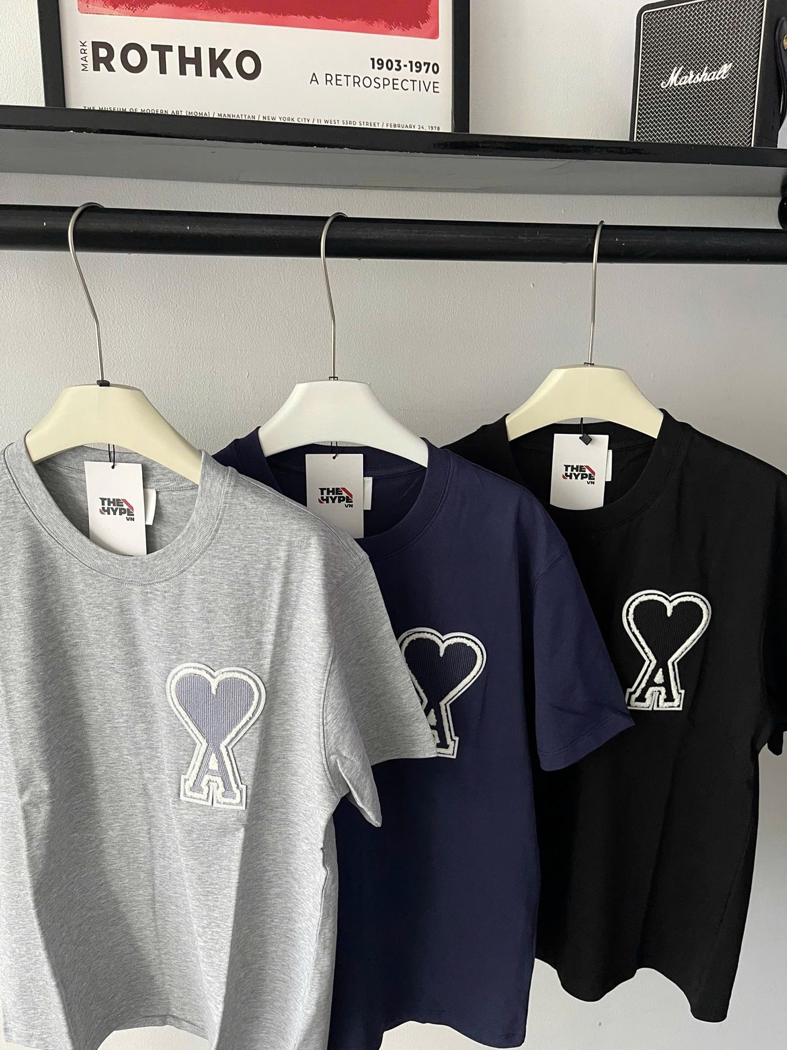 ÁO THUN AMI PARIS OVER HEART EXCLUSIVE (BLACK)