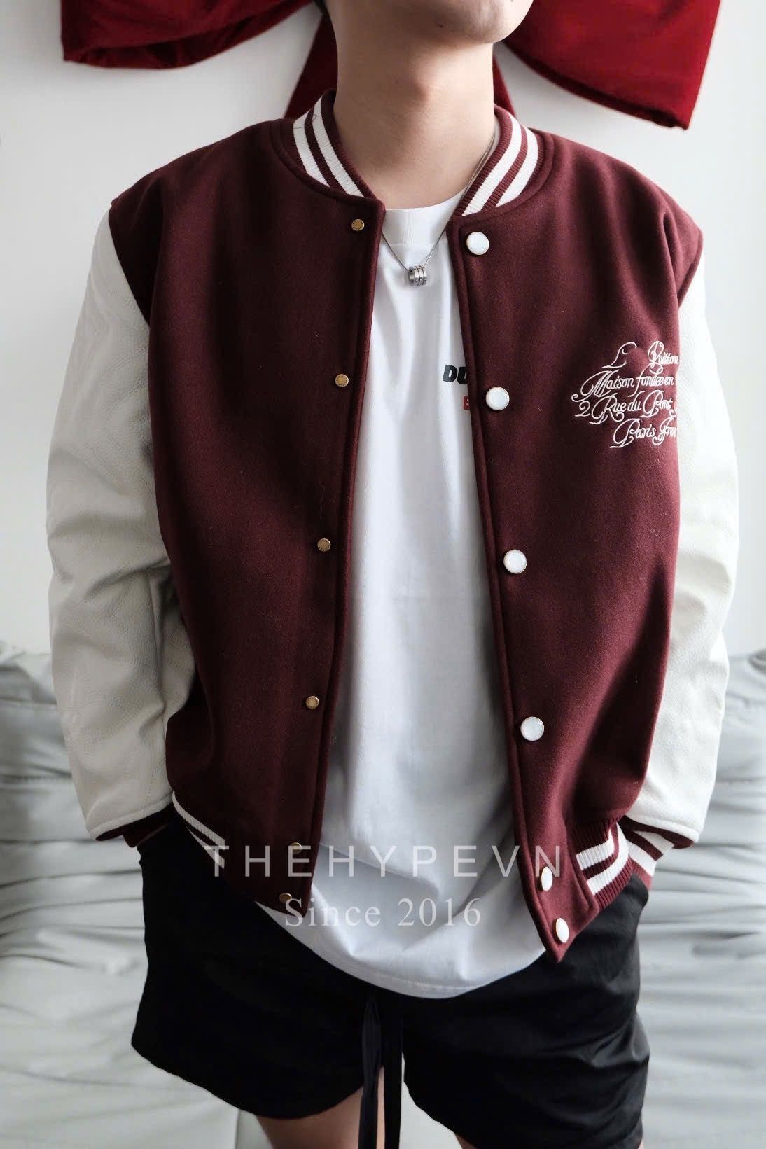 ÁO KHOÁC LOUIS VUITTON LV CALFSKIN HOUSE VARSITY JACKET (RED)