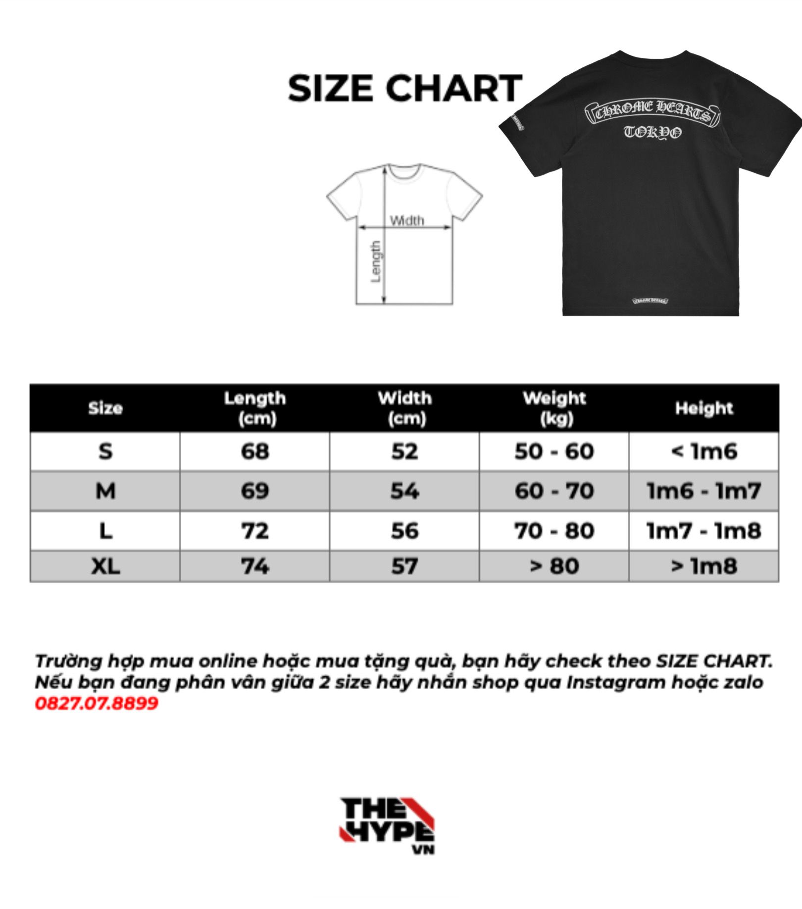 ÁO THUN CHROME HEARTS CH TOKYO VERTICAL LOGO (BLACK)