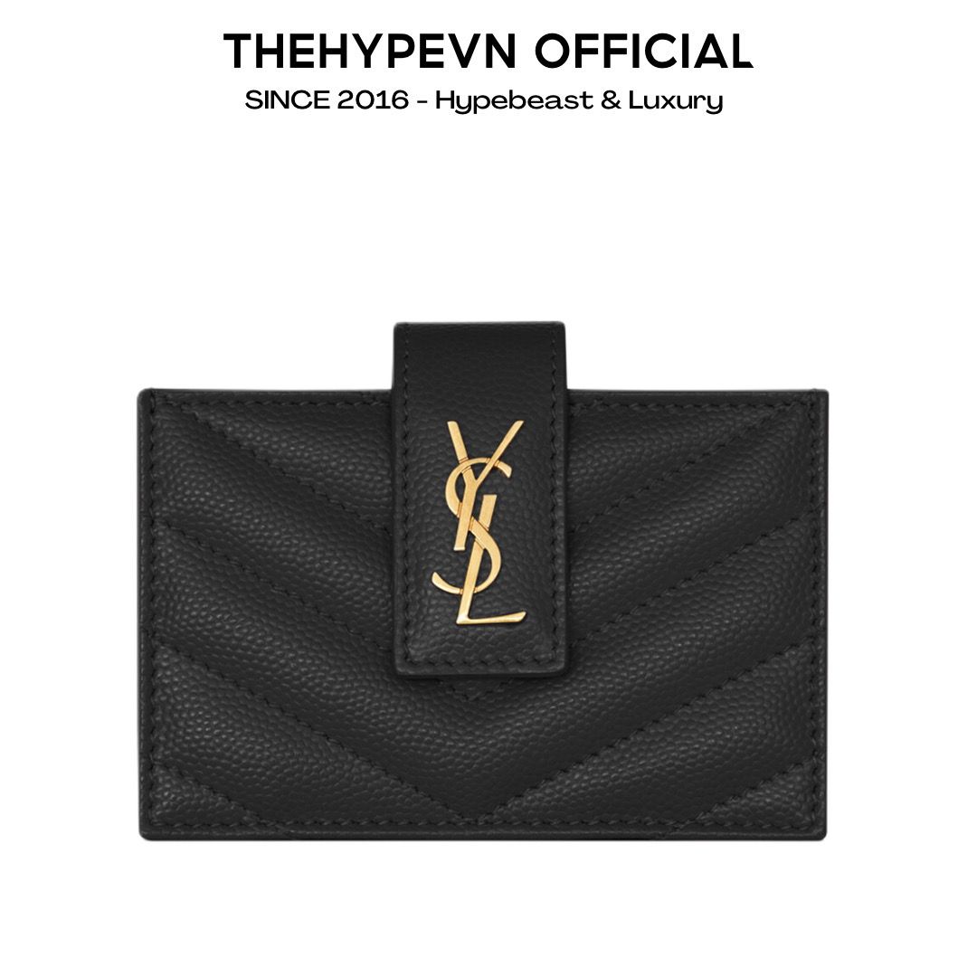 VÍ ĐỰNG THẺ SAINT LAURENT YSL CASSANDRE MATELASSE (BLACK)
