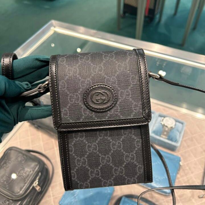 TÚI GUCCI GC HORSEBIT 1955 PHONE BAG RETRO (BLACK)