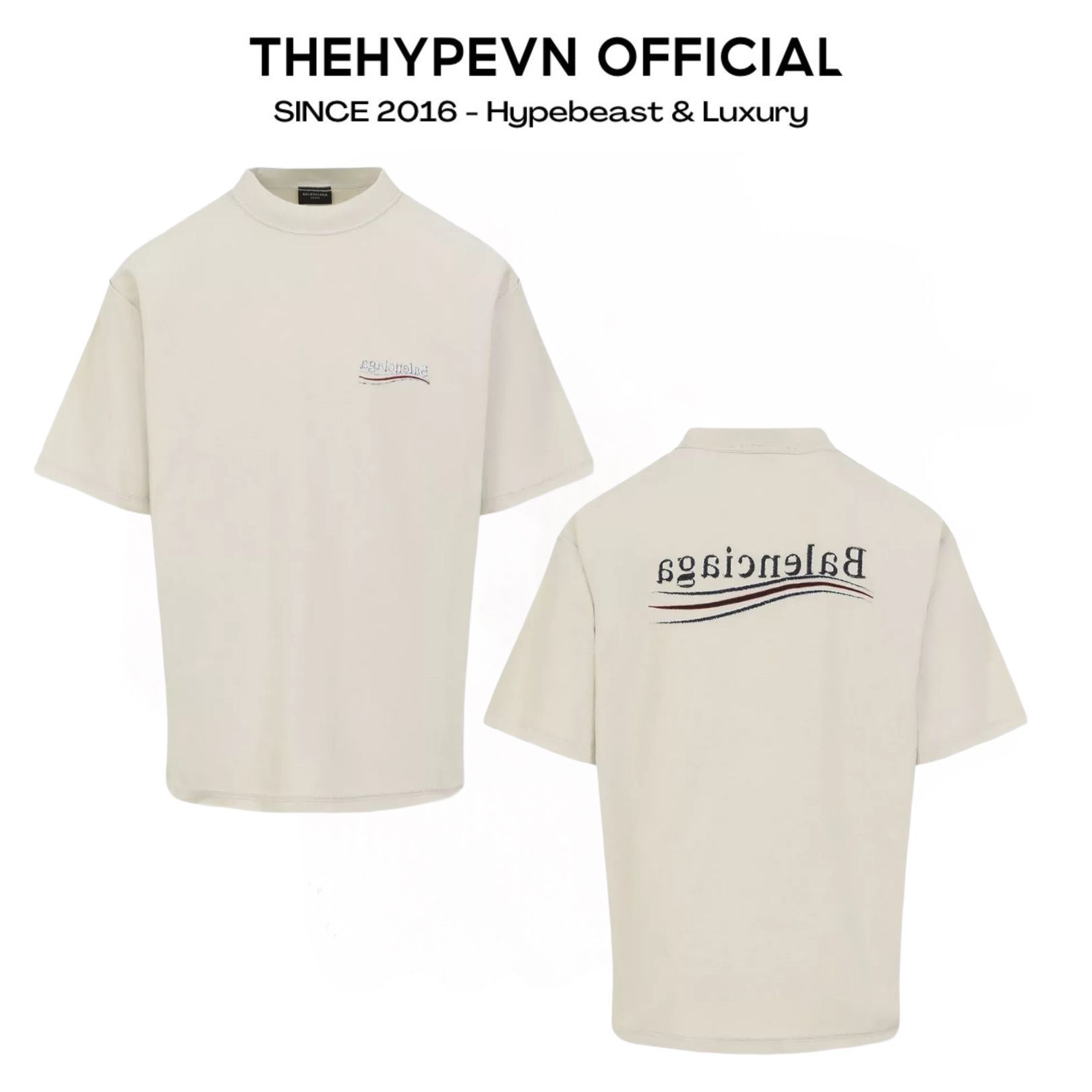 ÁO THUN BALENCIAGA BLCG INSIDE OUT WAVE (CREAM)