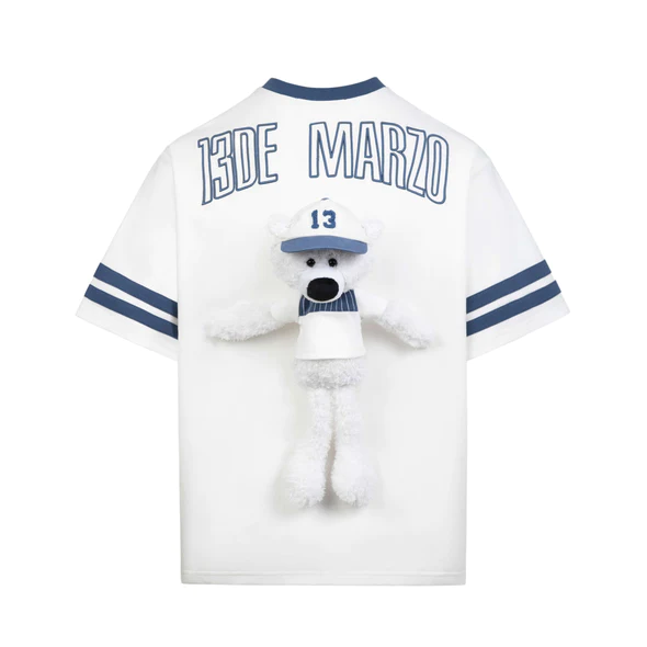 13DE MARZO TEE - Áo Thun Bear Baseball Fan (Bright White) Best Quality
