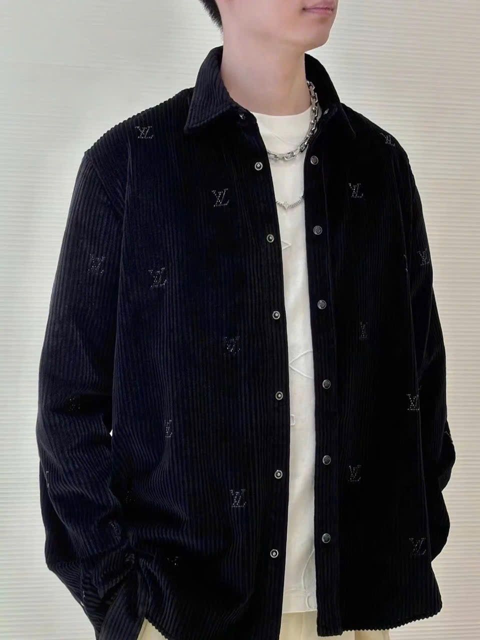 ÁO SƠ MI LOUIS VUITTON LV BLASON CORDUROY JACKET SHIRT (BLACK)