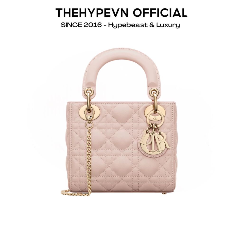 TÚI MINI LADY DIOR LAMBSKIN (POWDER PINK)