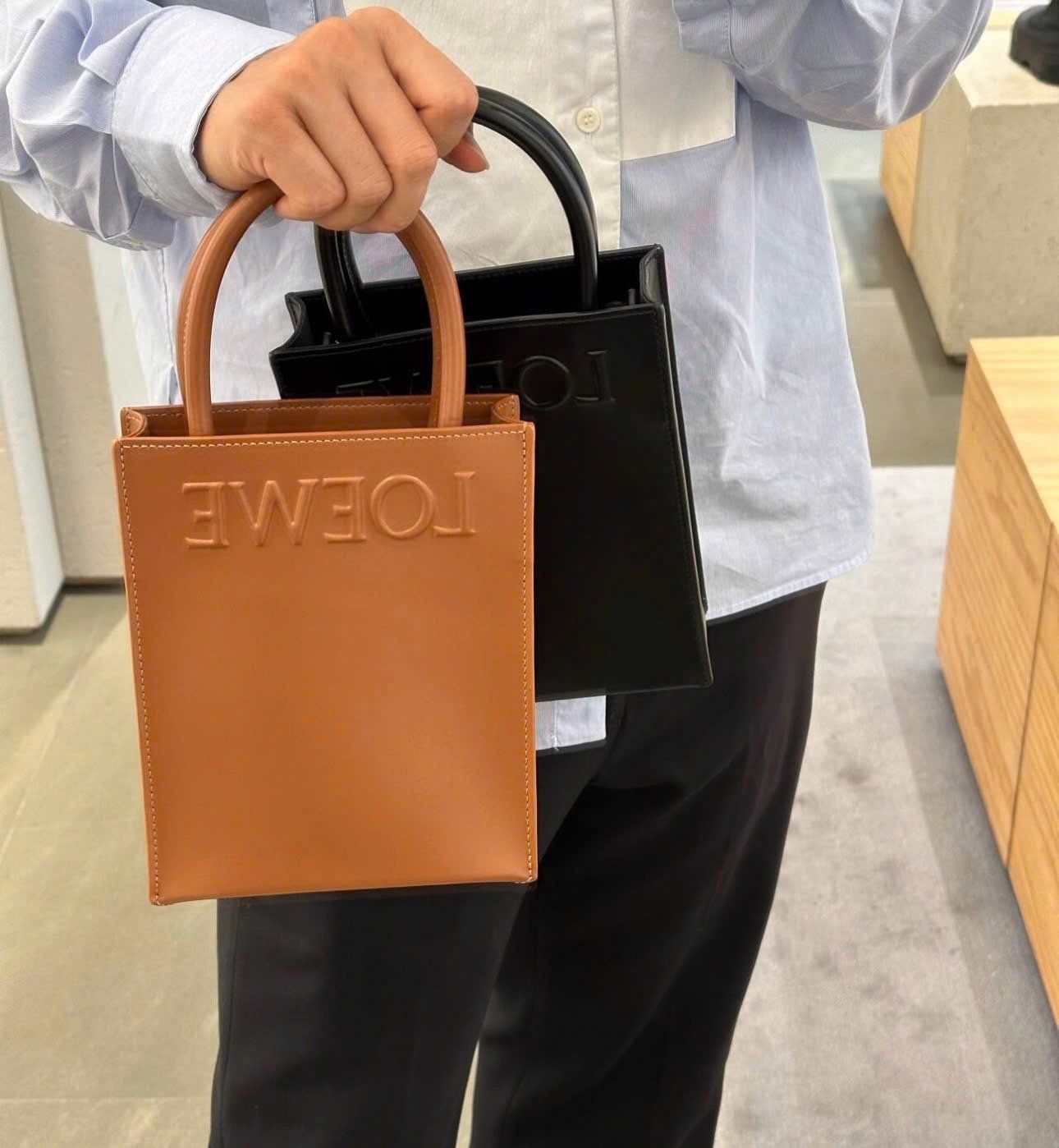 TÚI LOEWE A3 TOTE LEATHER BAG (BLACK)