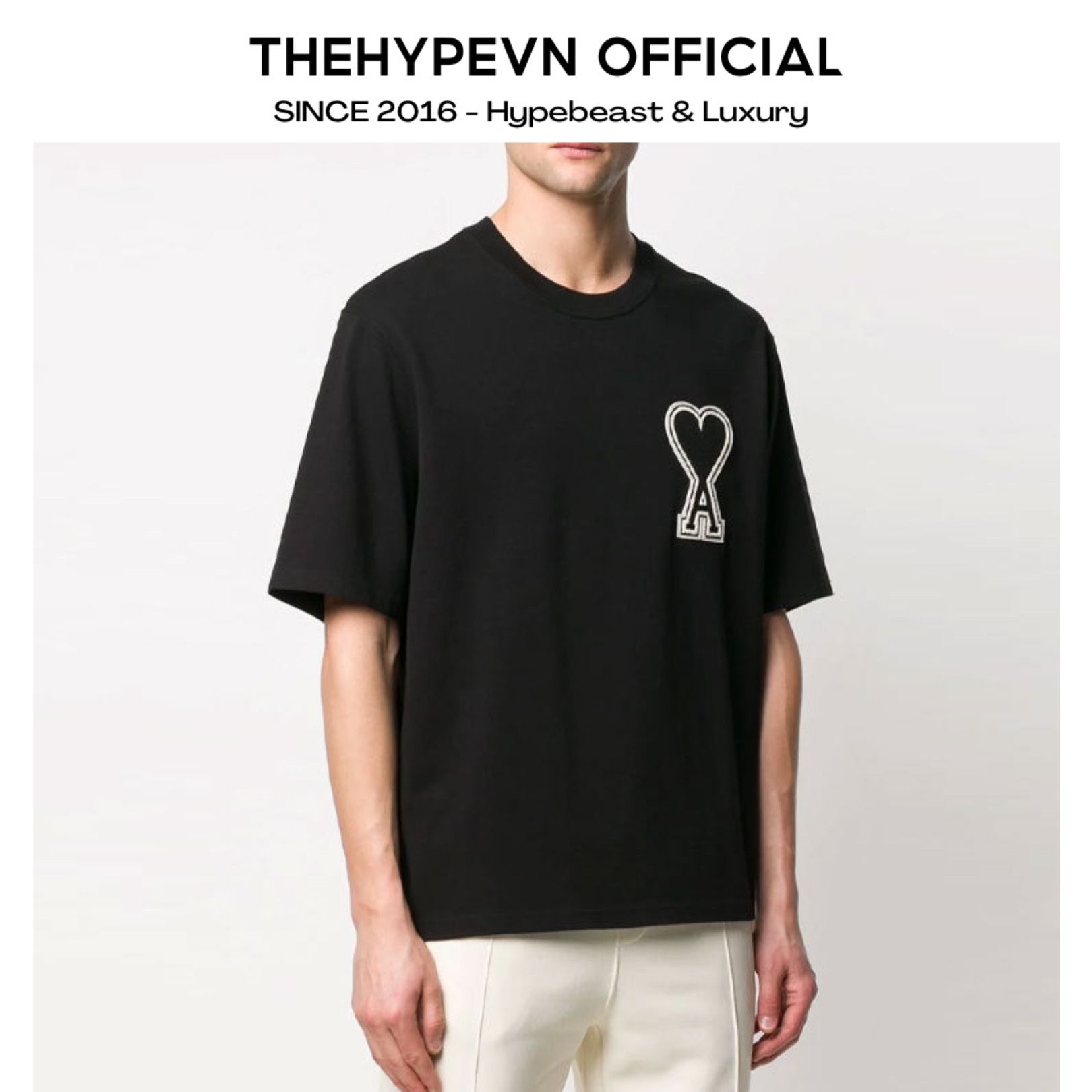 ÁO THUN AMI PARIS OVER HEART EXCLUSIVE (BLACK)
