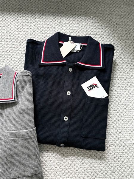 ÁO POLO THOM BROWNE TB TEXTURED COTTON (NAVY)