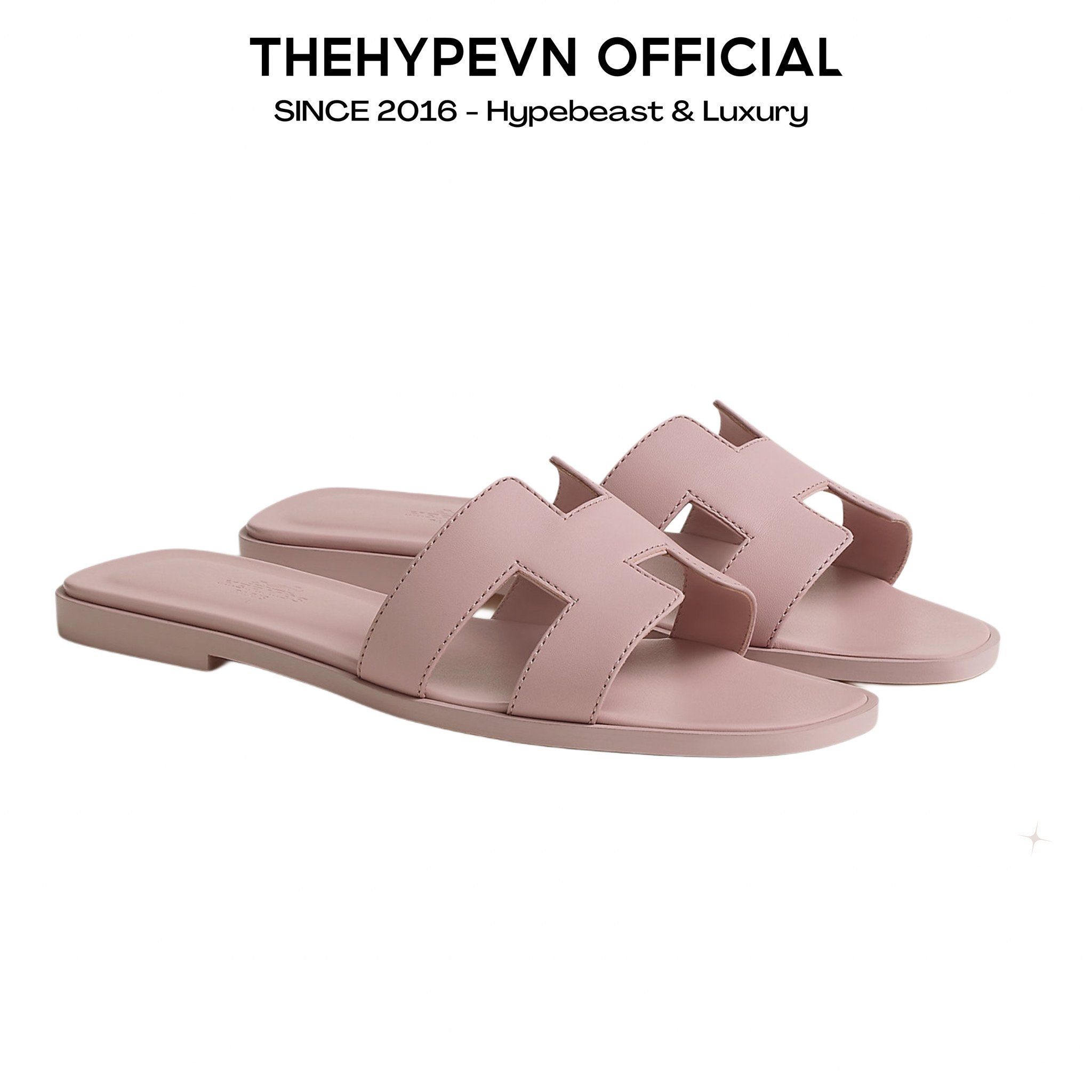 SANDAL HERMES ORAN EPSOM CALFSKIN (ROSE PORCELAINE)