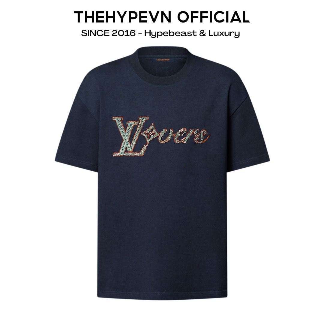 ÁO THUN LOUIS VUITTON LOVERS MARQUE (NAVY)