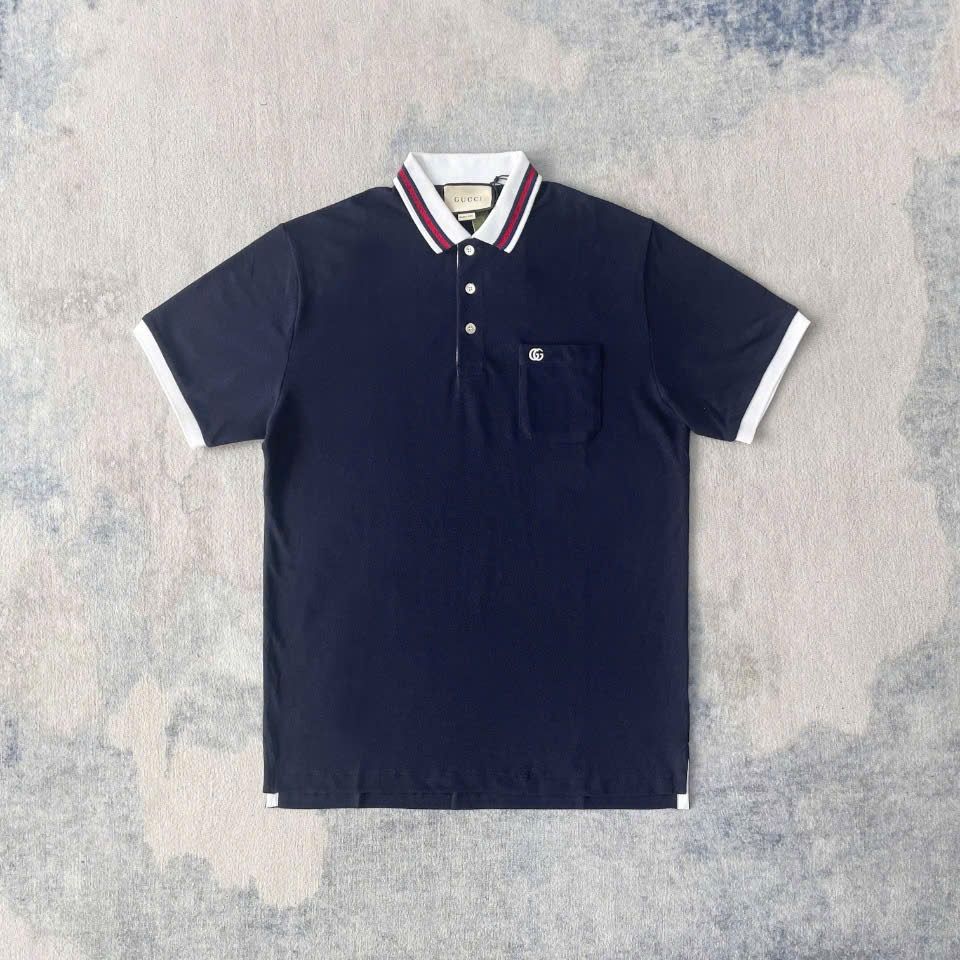 ÁO POLO GUCCI GC COTTON PIQUET WITH DOUBLE G (BLACK)