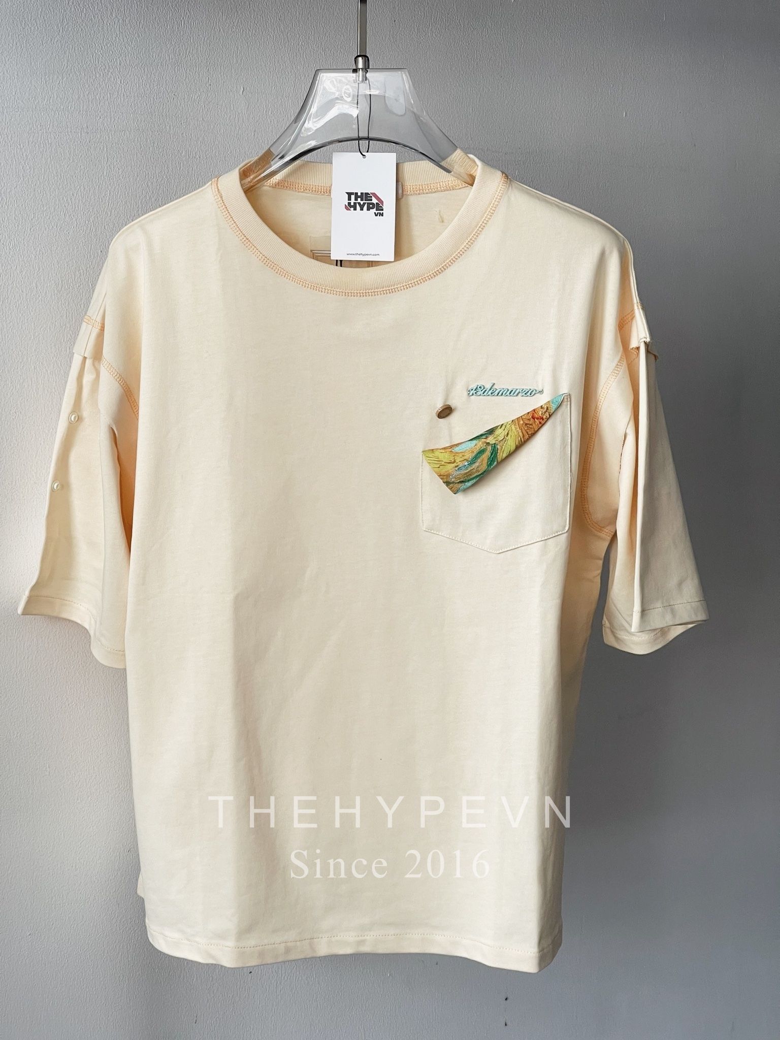 13DE MARZO TEE - Áo Thun 13De Van Gogh Flower (Kem) Best Quality