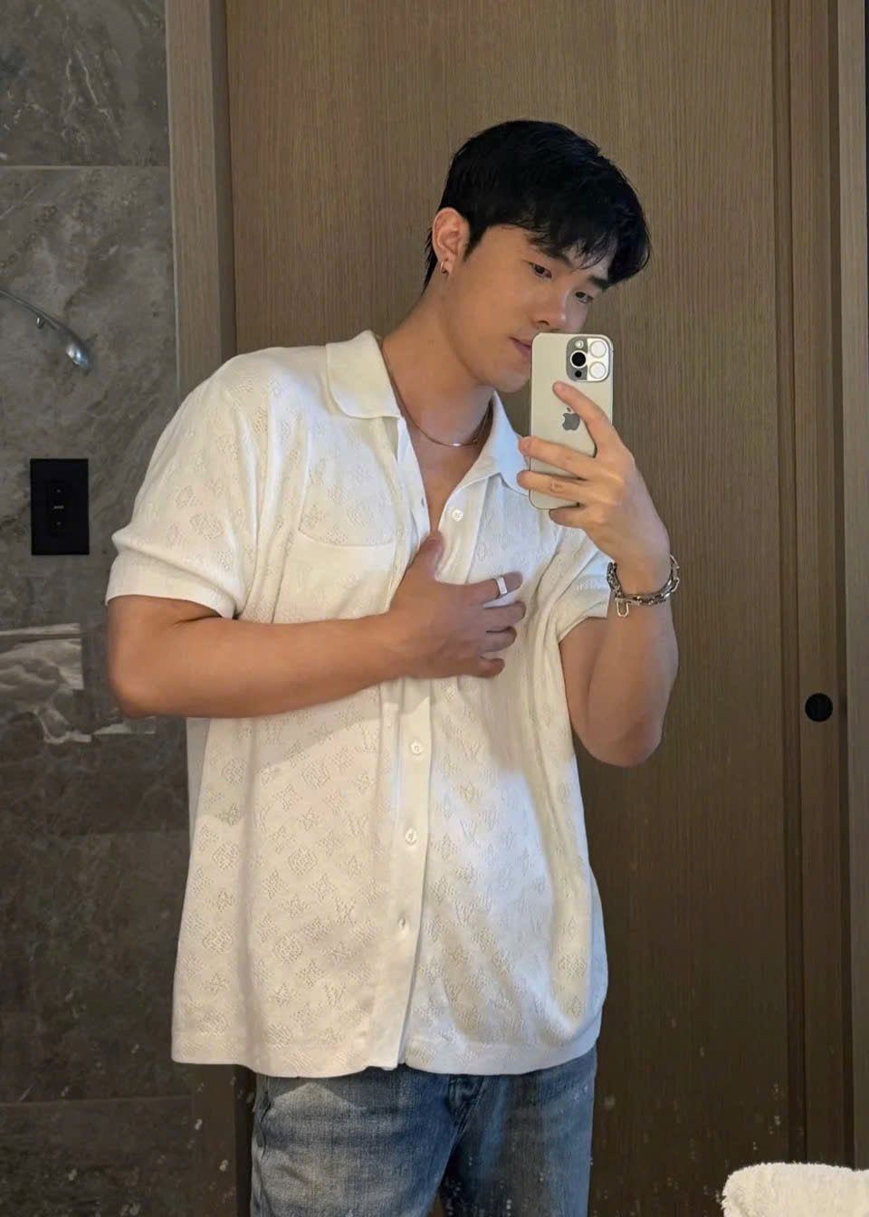 ÁO SƠ MI LOUIS VUITTON LV POINTELLE SHIRT (WHITE)