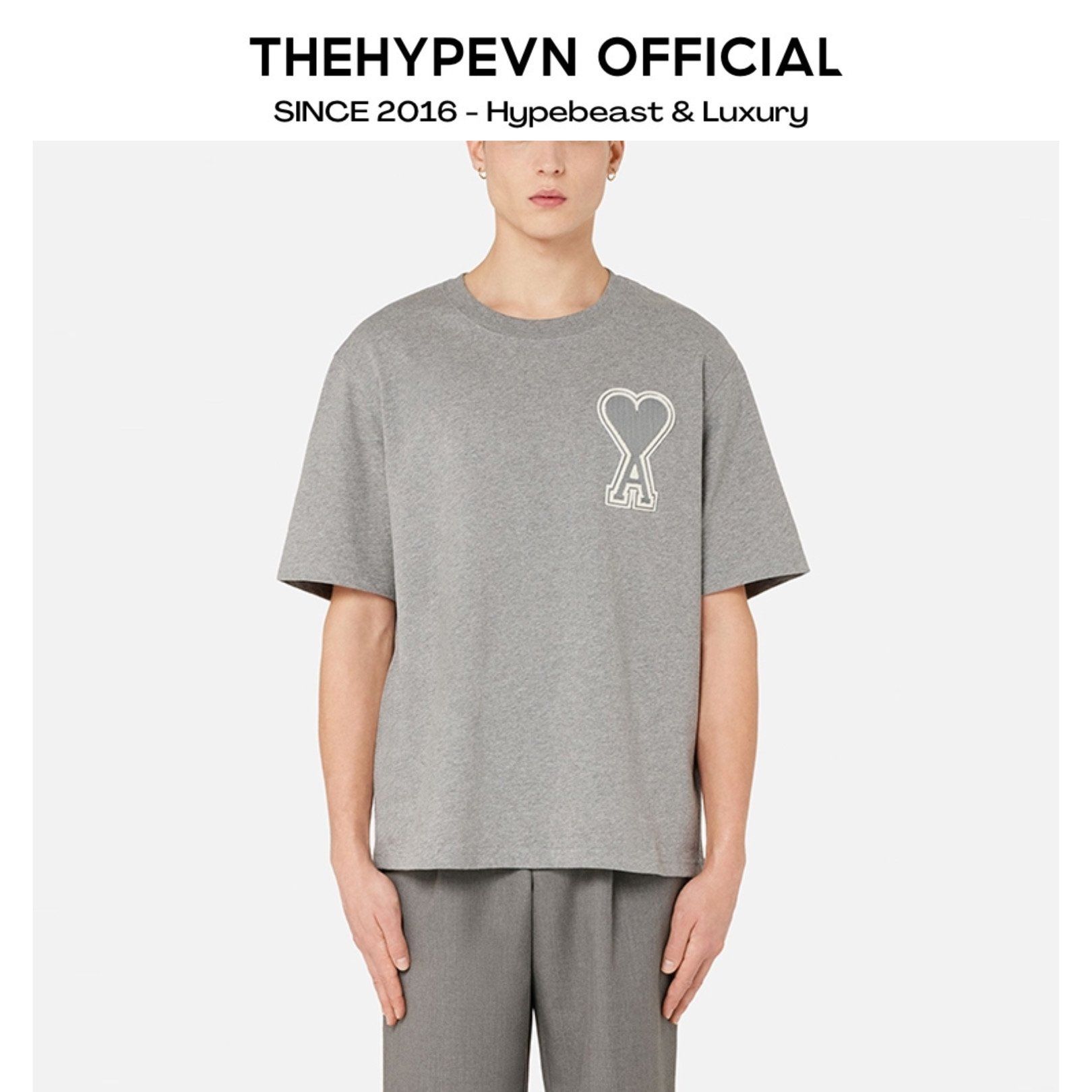 ÁO THUN AMI PARIS OVER HEART EXCLUSIVE (GREY)