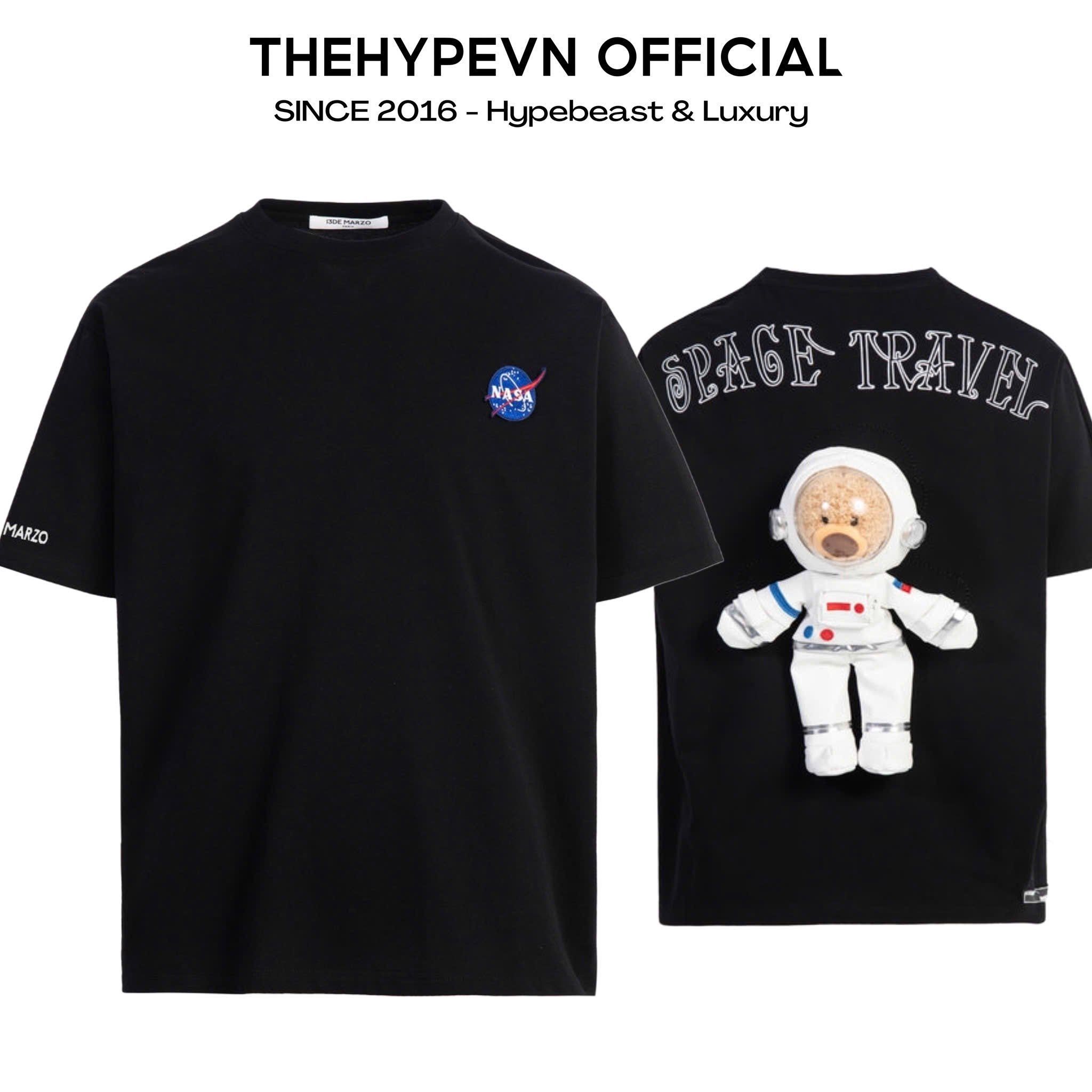 ÁO THUN 13DE MARZO Astronaut Teddy Bear (Black) Best Quality