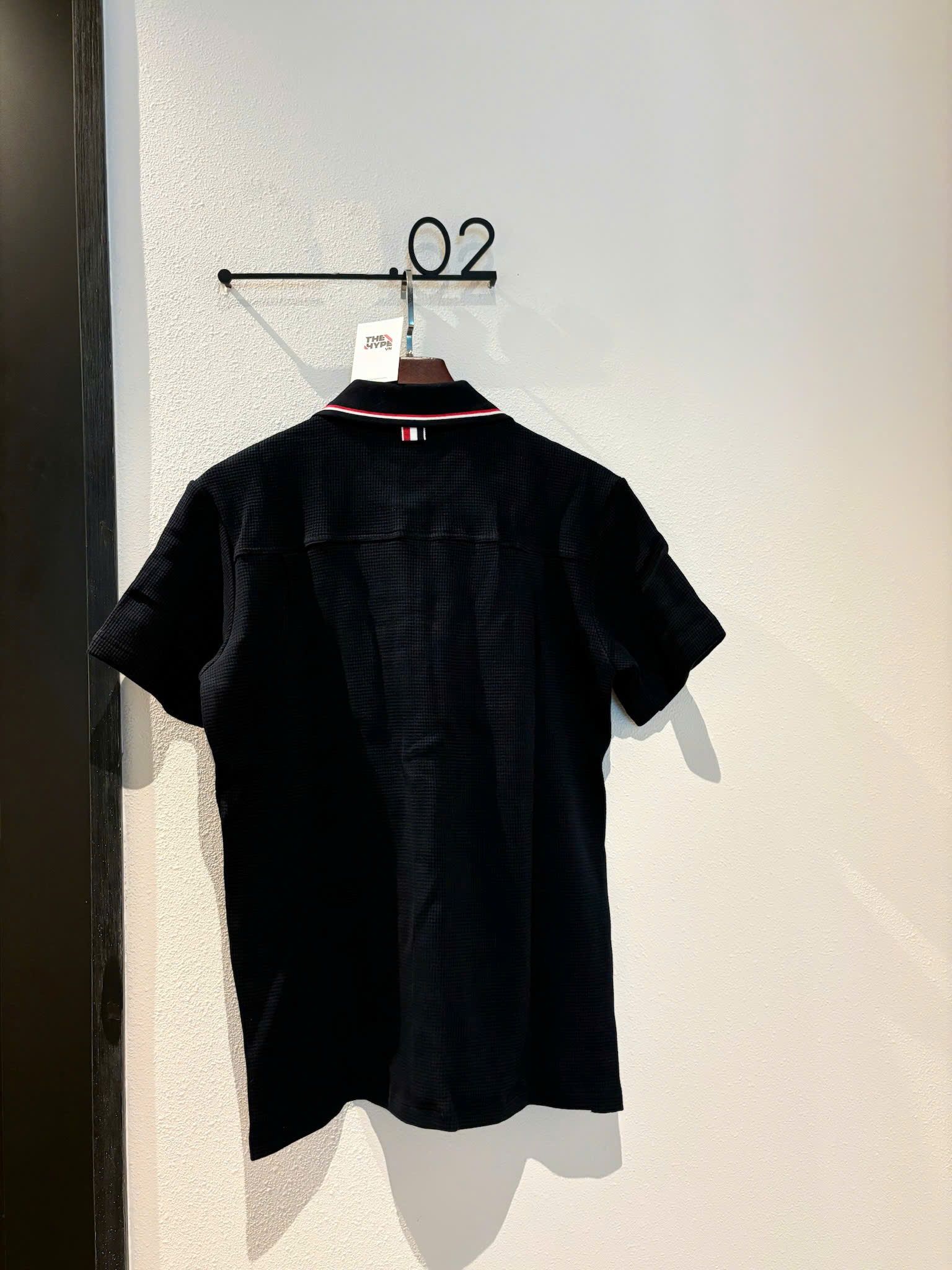 ÁO POLO THOM BROWNE TB TEXTURED COTTON (NAVY)