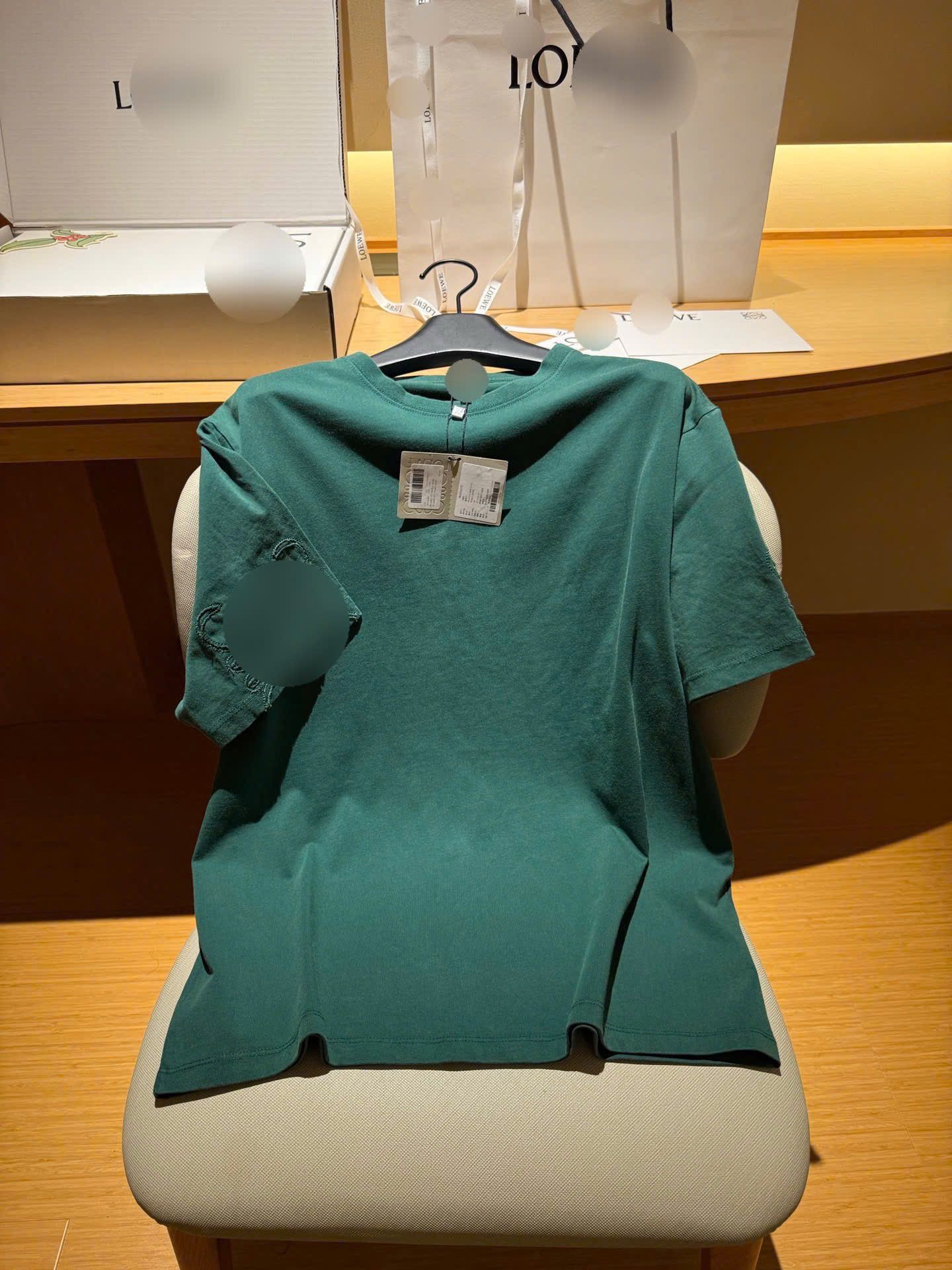 ÁO THUN LOEWE ANAGRAM SLEEVE CUT OUT (DARK GREEN)