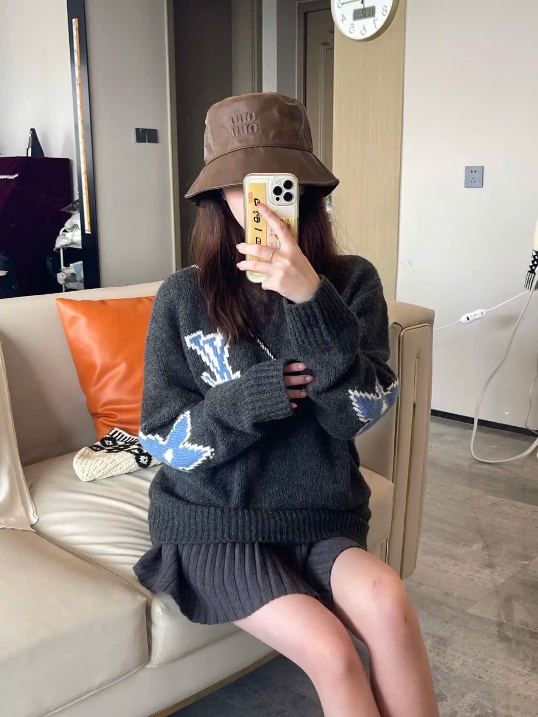 ÁO SWEATER LOUIS VUITTON LV CHUNKY WOOL (GRAY)