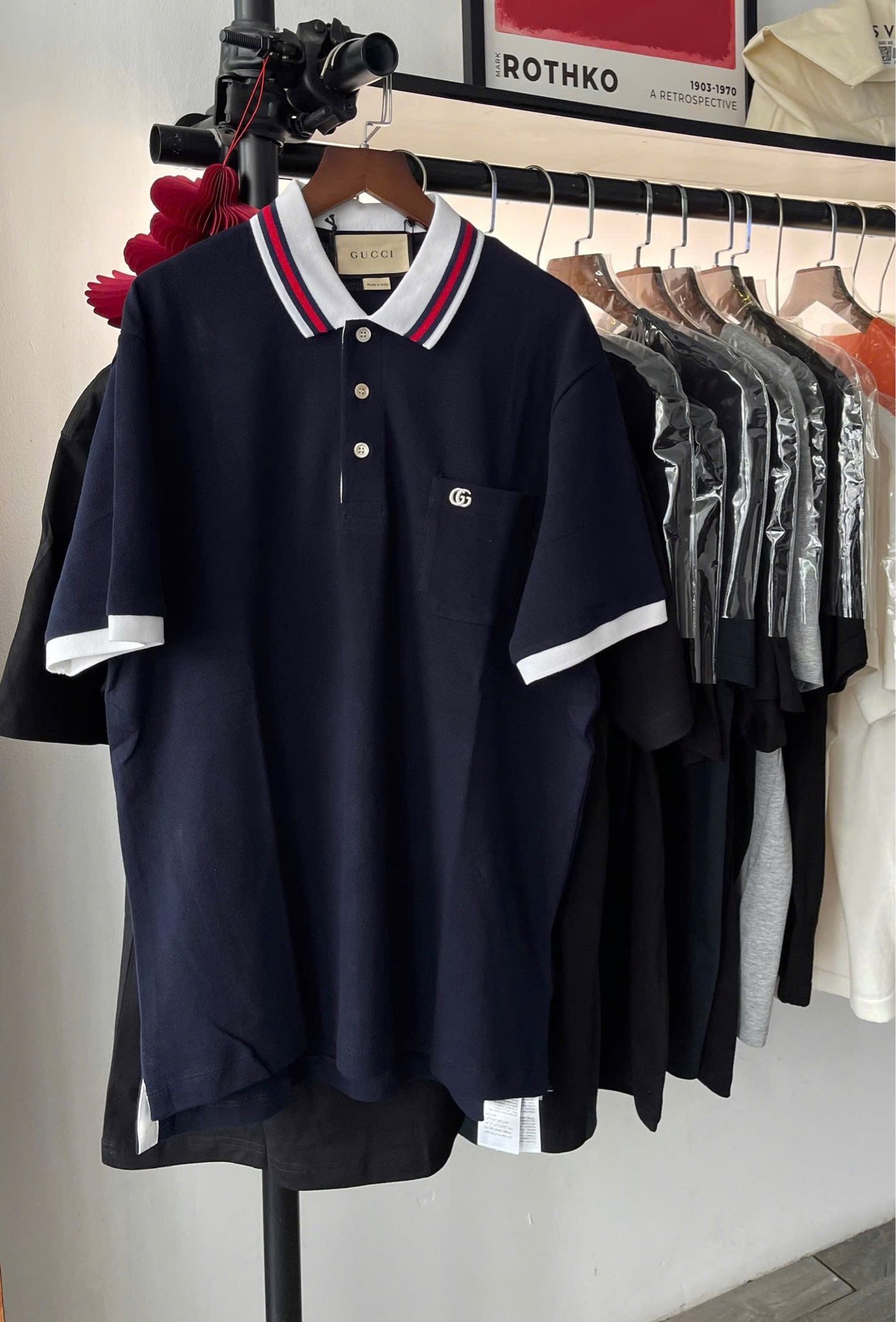 ÁO POLO GUCCI GC COTTON PIQUET WITH DOUBLE G (BLACK)