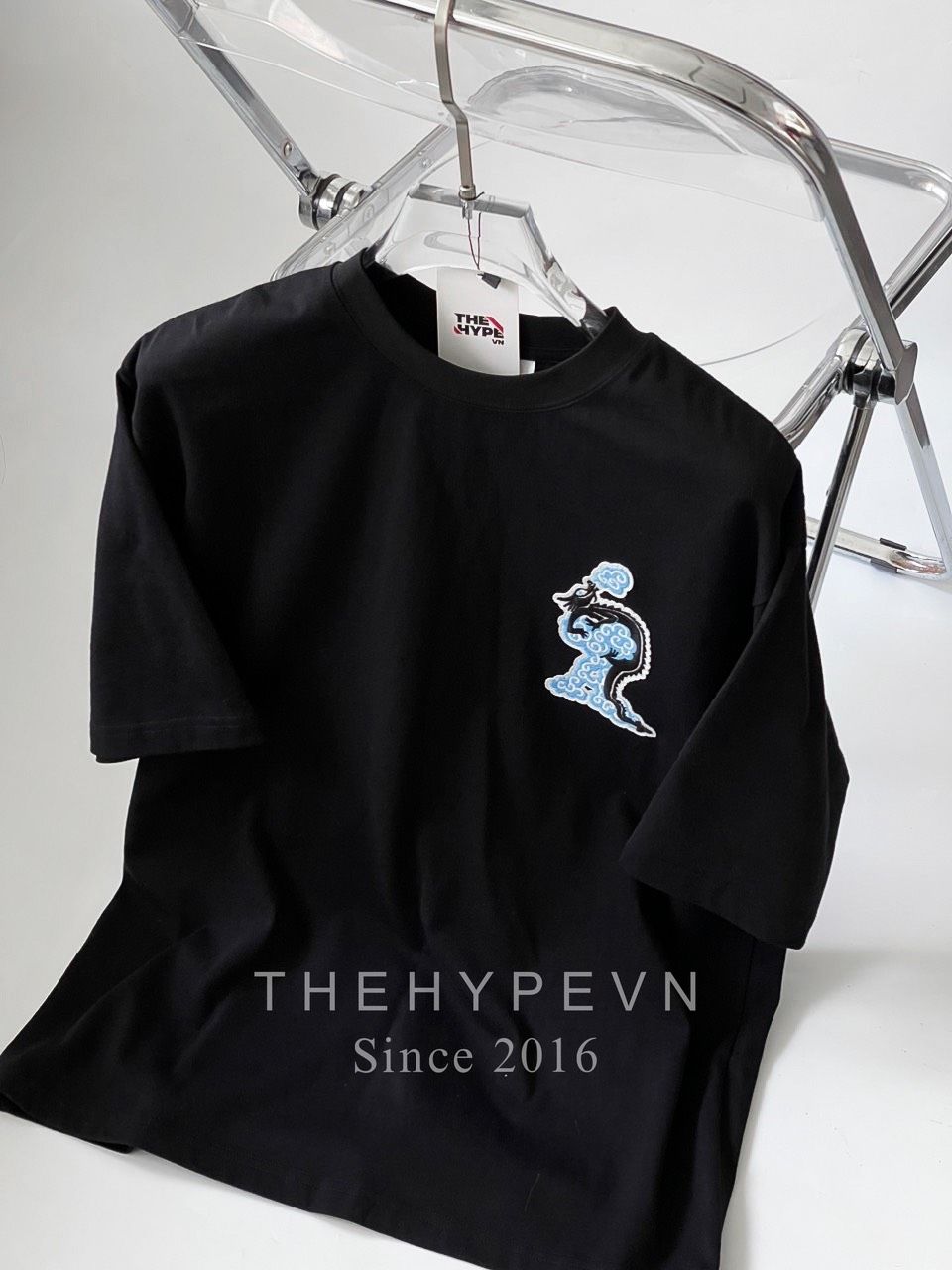 ÁO PHÔNG AMI PARIS DRAGON LOGO SS24 TEE (BLACK)