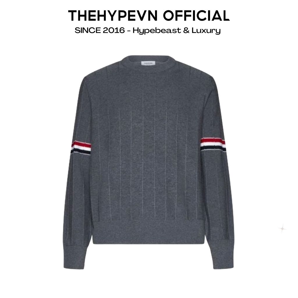 ÁO SWEATER THOM BROWNE WOOL RELAXED PULLOVER (GREY)