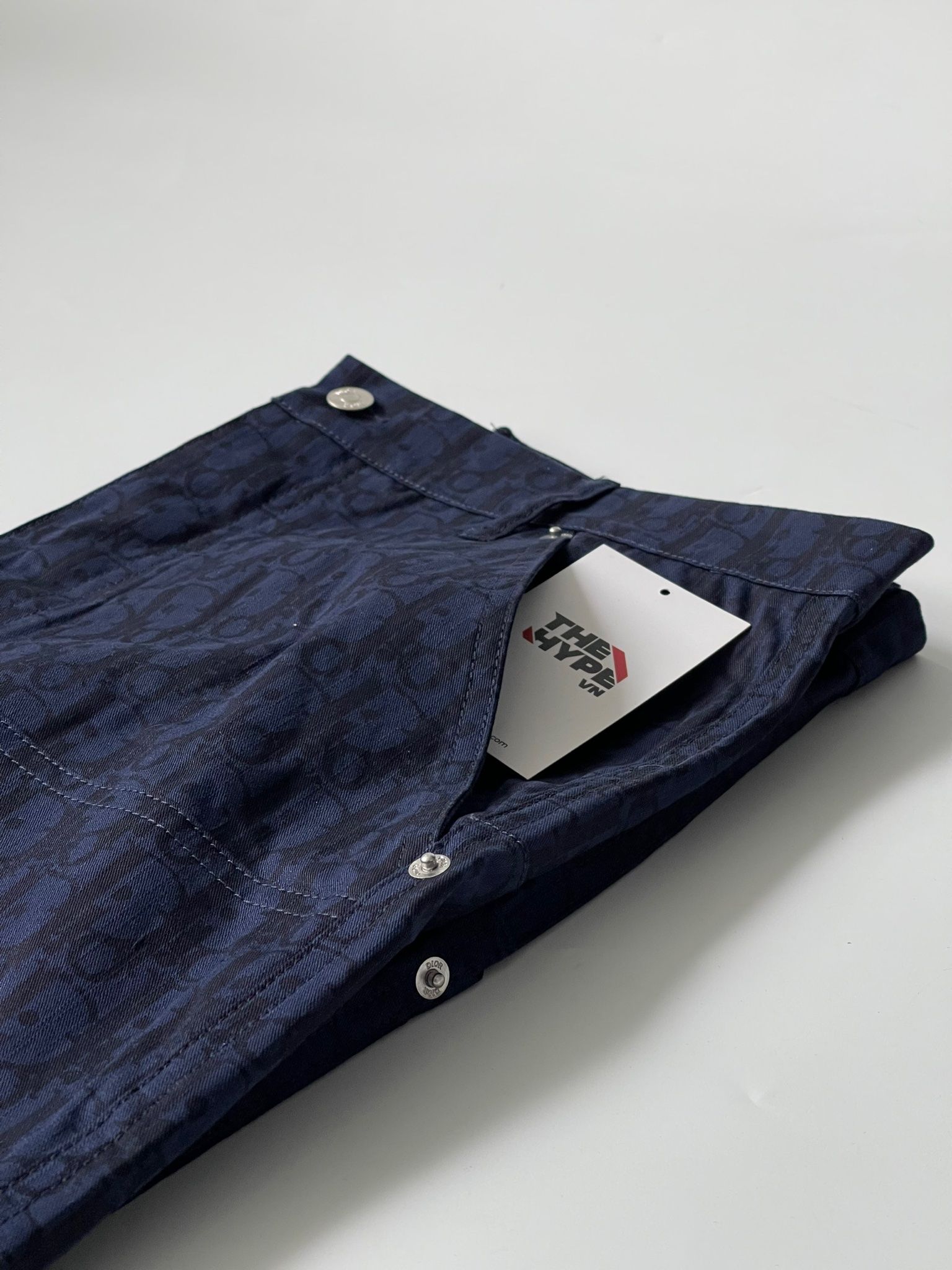 Quần Dior Oblique Kasuri Cotton Denim (Navy)