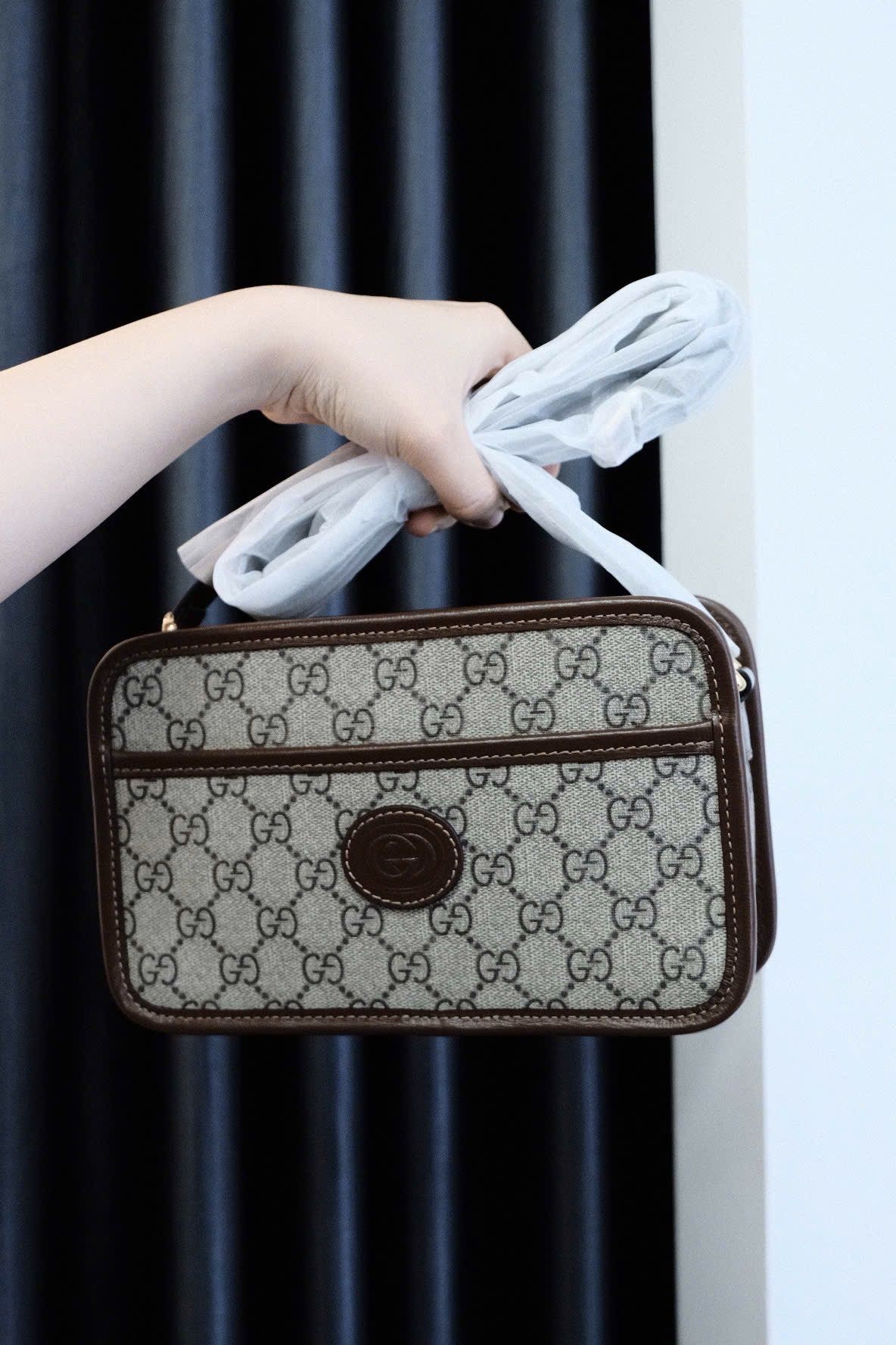 TÚI GUCCI GC INTERLOCKING G MINI BOLSA (BROWN)