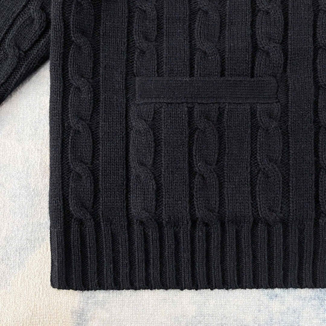 ÁO CARDIGAN CELINE TRIOMPHE CABLE KNIT CASHMERE (BLACK)
