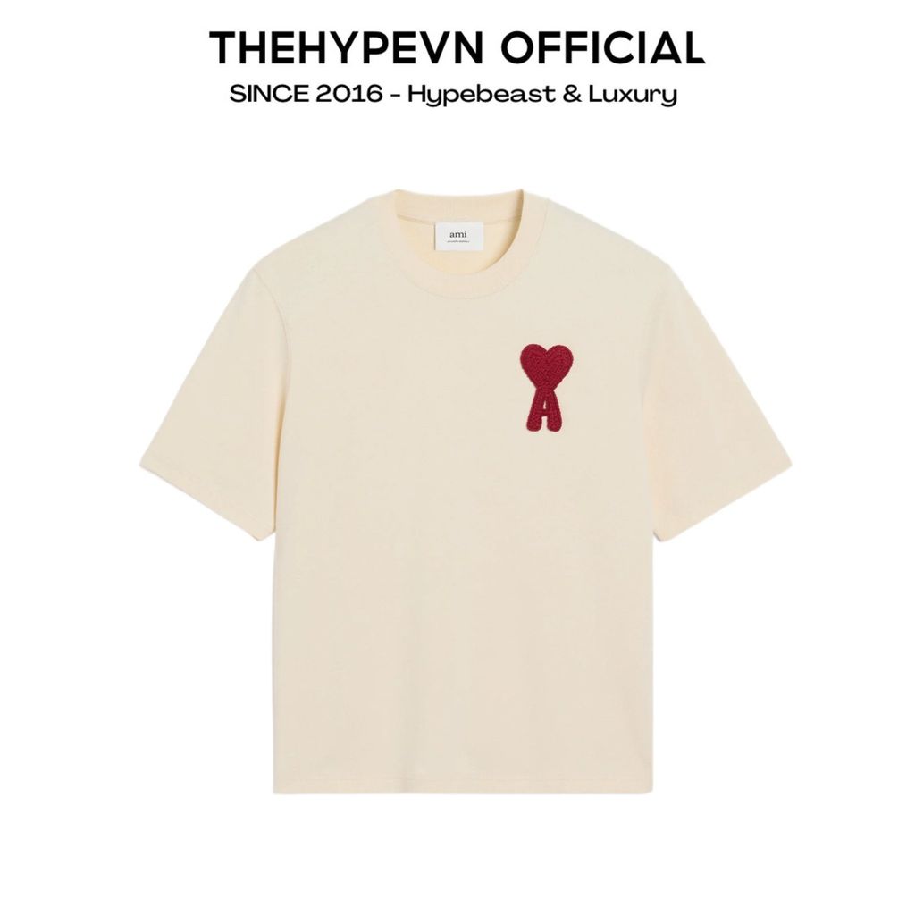 ÁO PHÔNG AMI DE COEUR PATCH (CREAM)