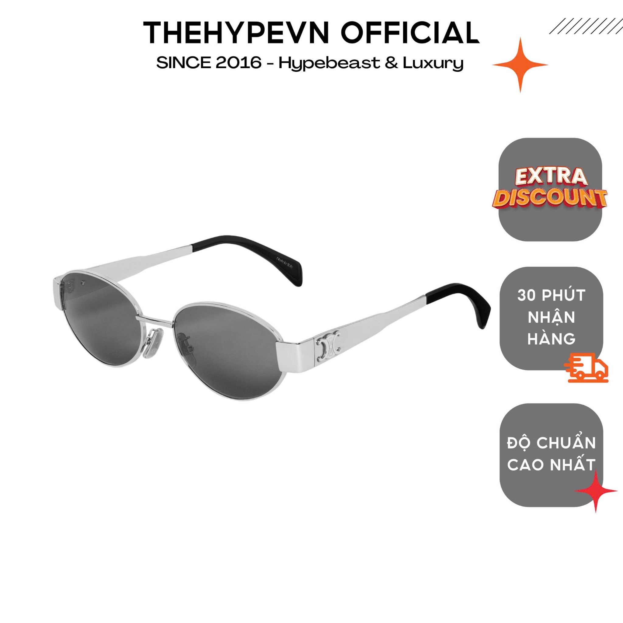 KÍNH CELINE TRIOMPHE OVAL METAL 01 (SMOKE)