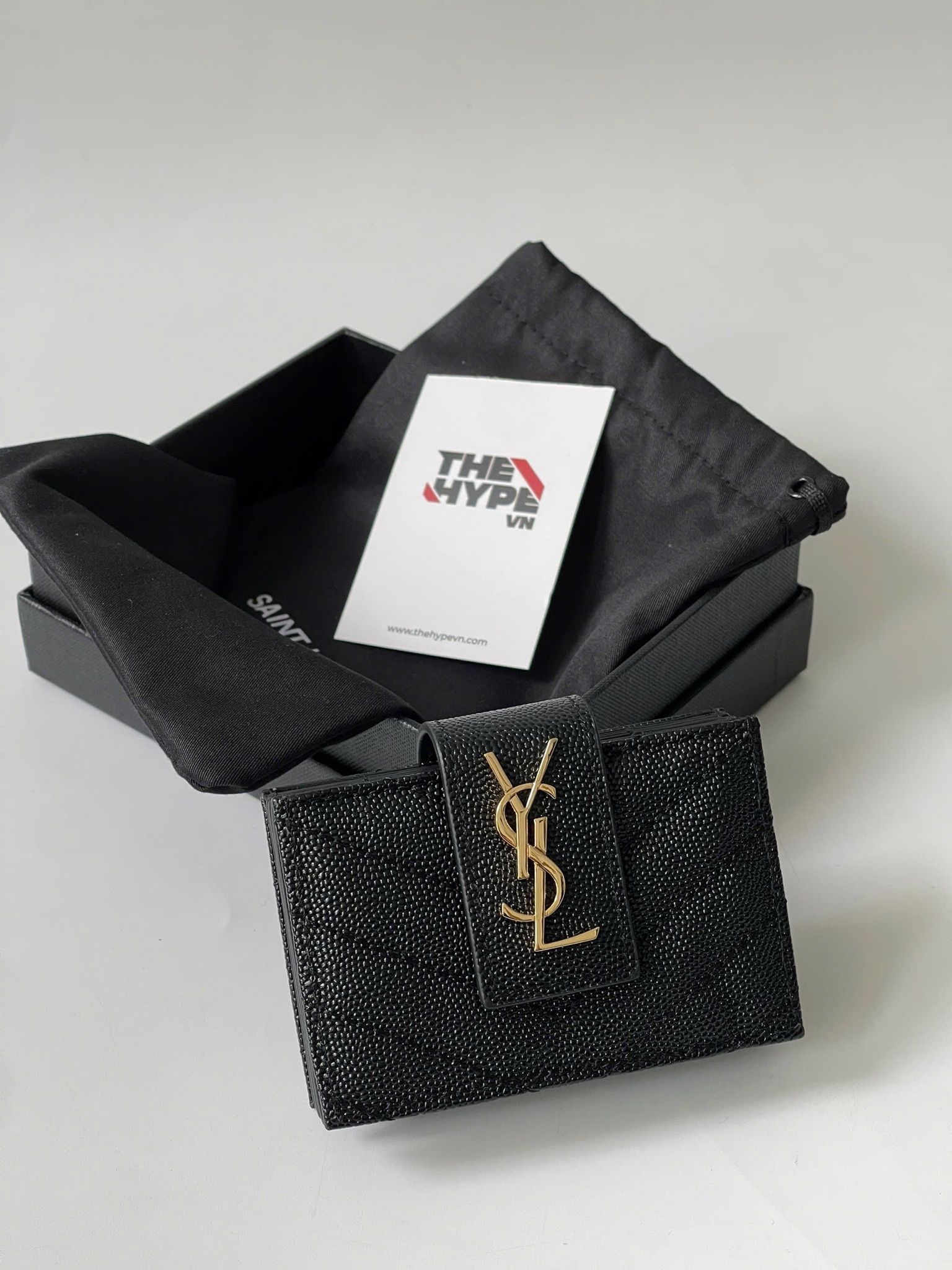 VÍ ĐỰNG THẺ SAINT LAURENT YSL CASSANDRE MATELASSE (BLACK)