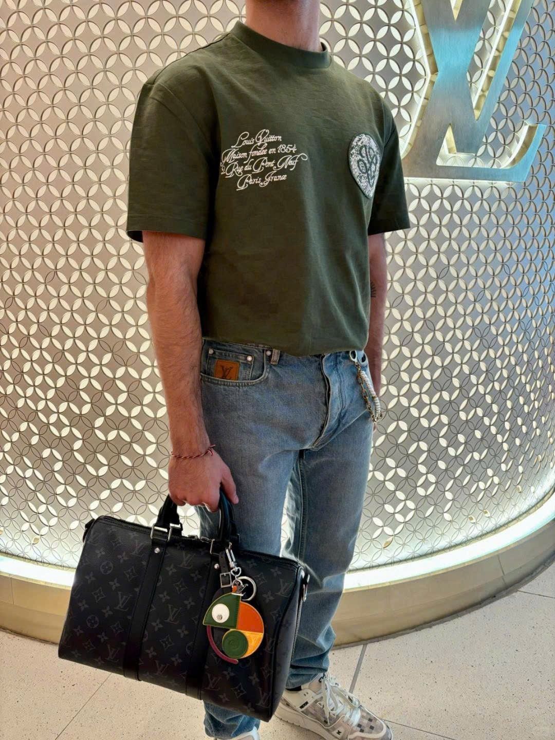 ÁO THUN LOUIS VUITTON LV DAMIER PIQUE CURSIVE (GREEN)