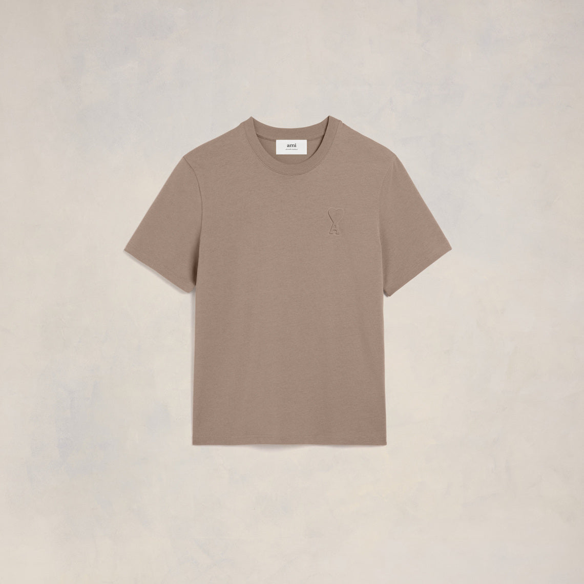 ÁO PHÔNG AMI PARIS EMBOSSED HEART LOGO TEE (LIGHT TAUPE)