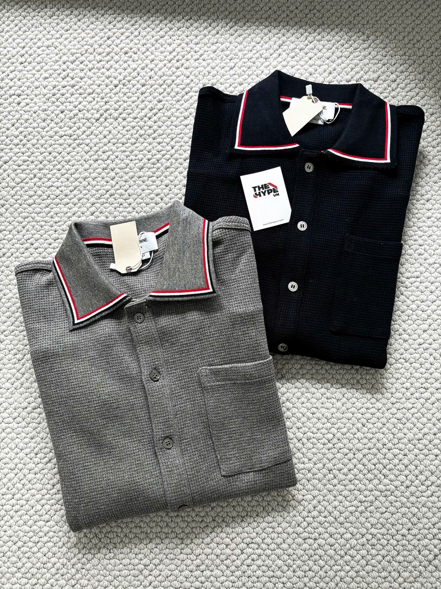 ÁO POLO THOM BROWNE TB TEXTURED COTTON (NAVY)