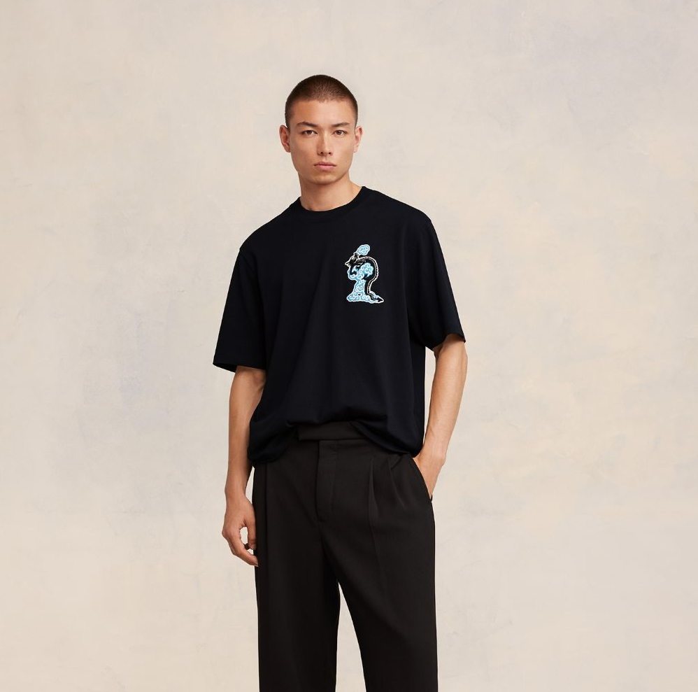 ÁO PHÔNG AMI PARIS DRAGON LOGO SS24 TEE (BLACK)