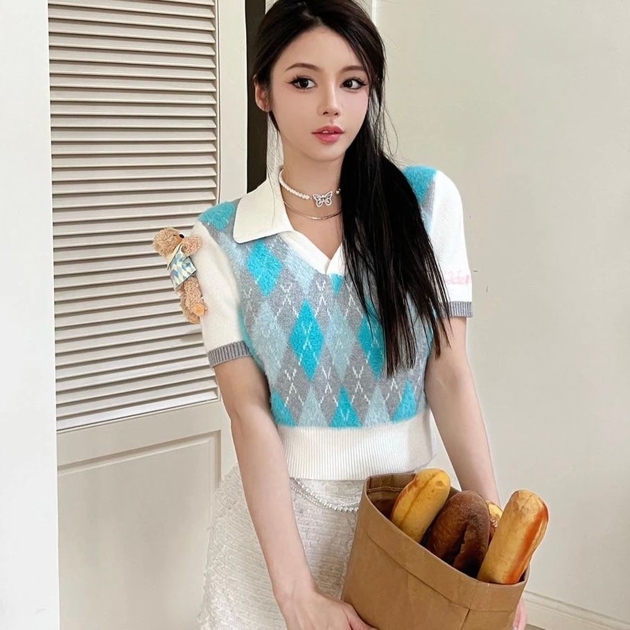 Áo Polo 13De Marzo Diamond Top (Blue Pastel) Best Quality