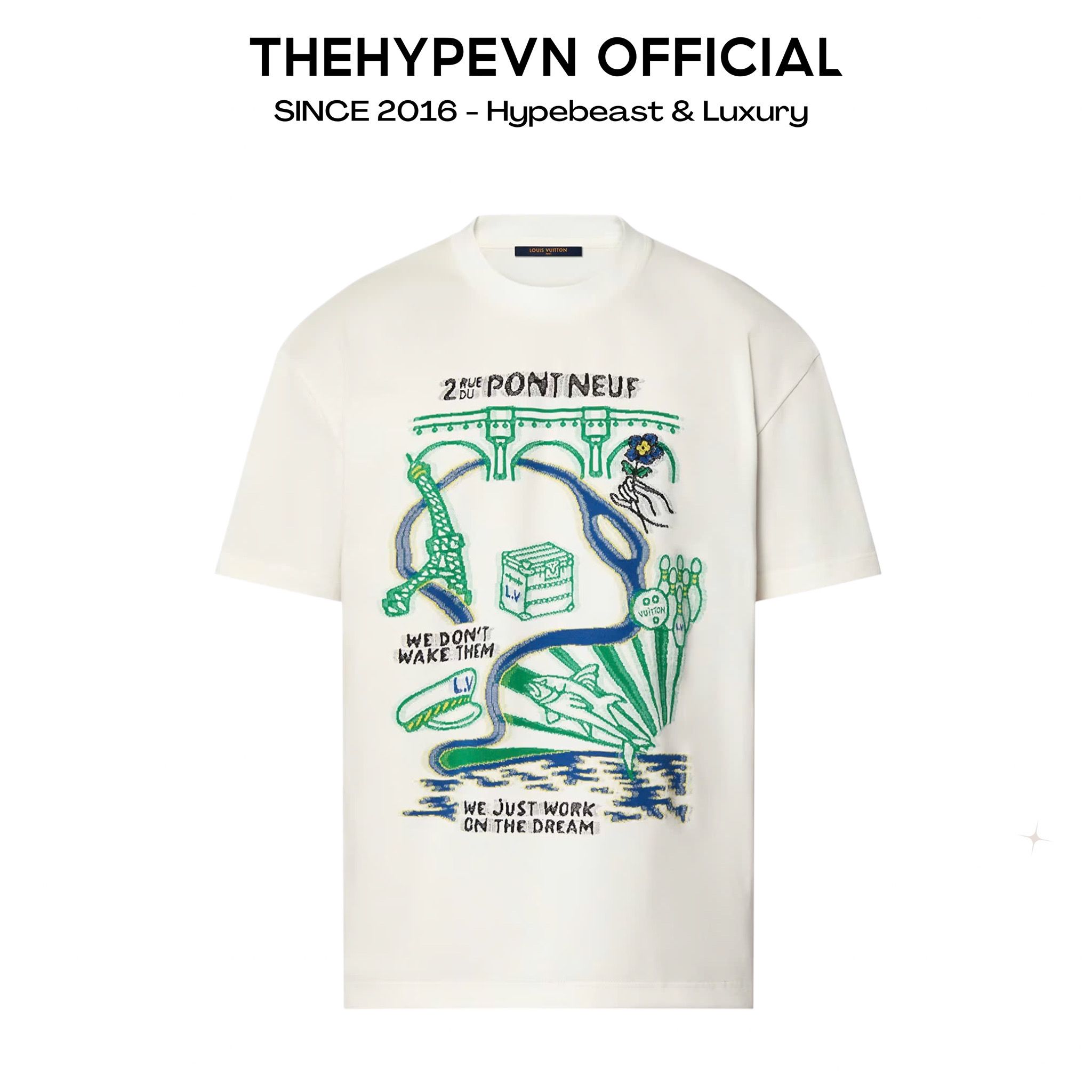 ÁO THUN LOUIS VUITTON LV PONT NEUF WOVEN (WHITE)