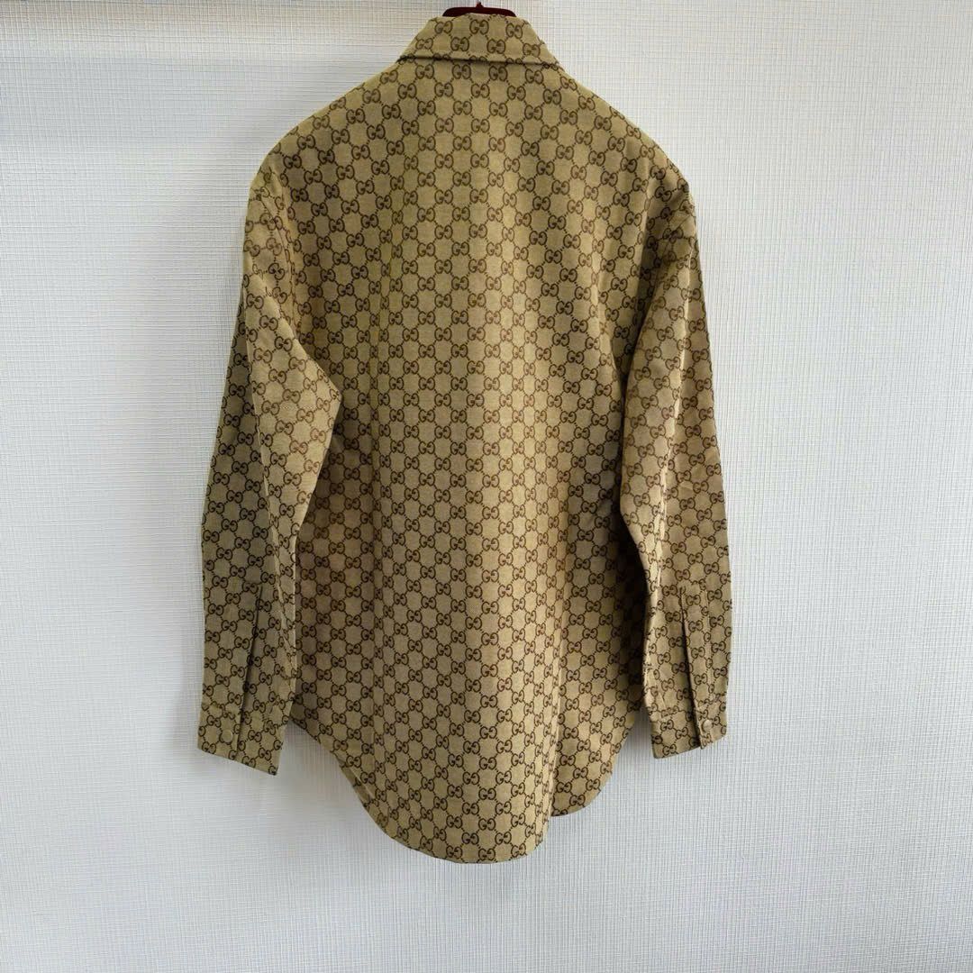 ÁO SƠ MI GUCCI GC CANVAS GG CAMEL JACKET SHIRT (BROWN)