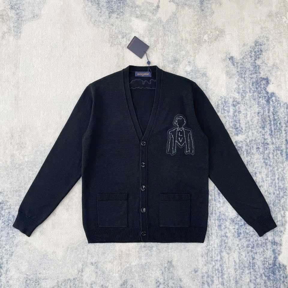 ÁO CARDIGAN LOUIS VUITTON LV WOOL MAN (BLACK)