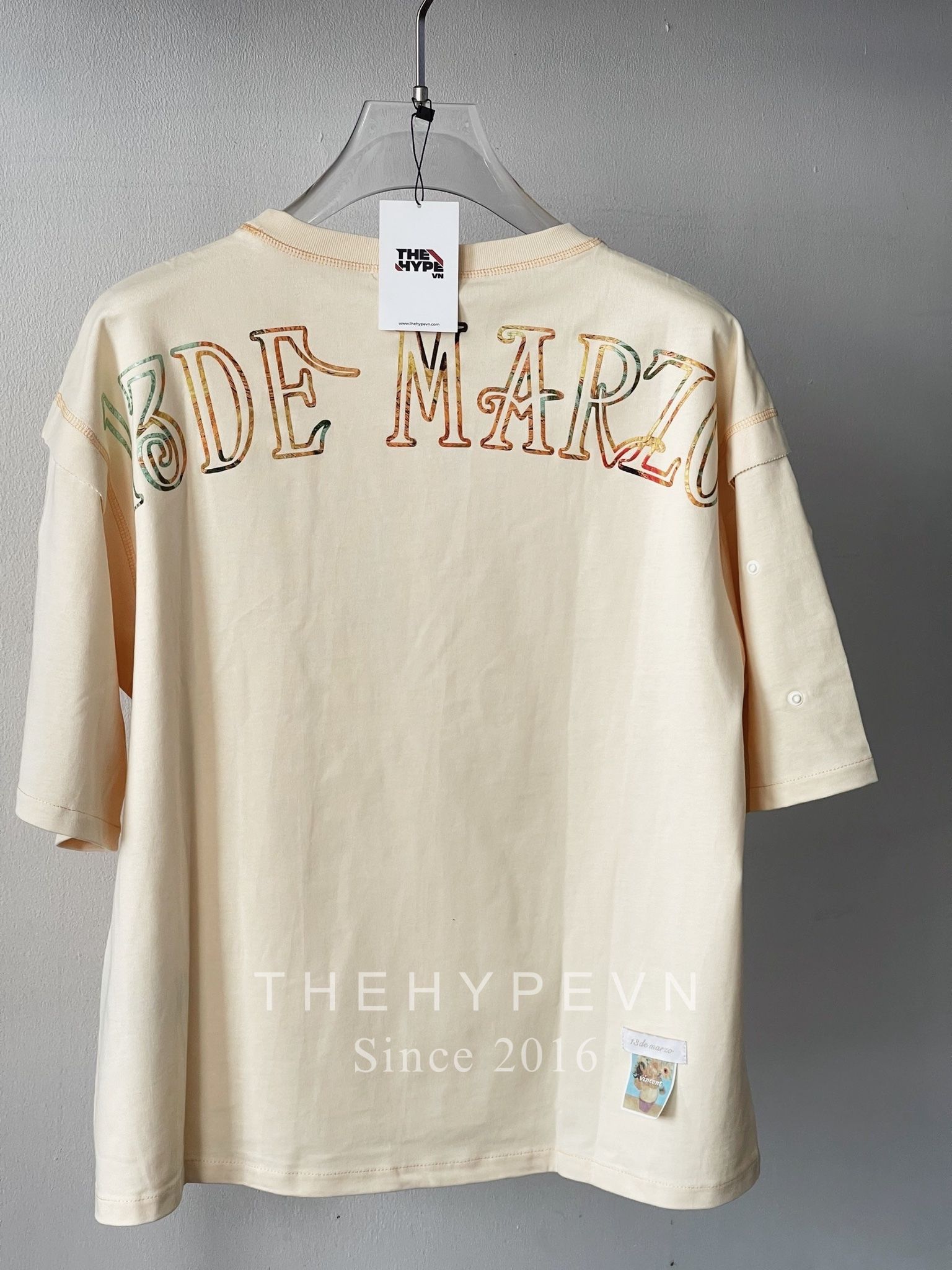 13DE MARZO TEE - Áo Thun 13De Van Gogh Flower (Kem) Best Quality