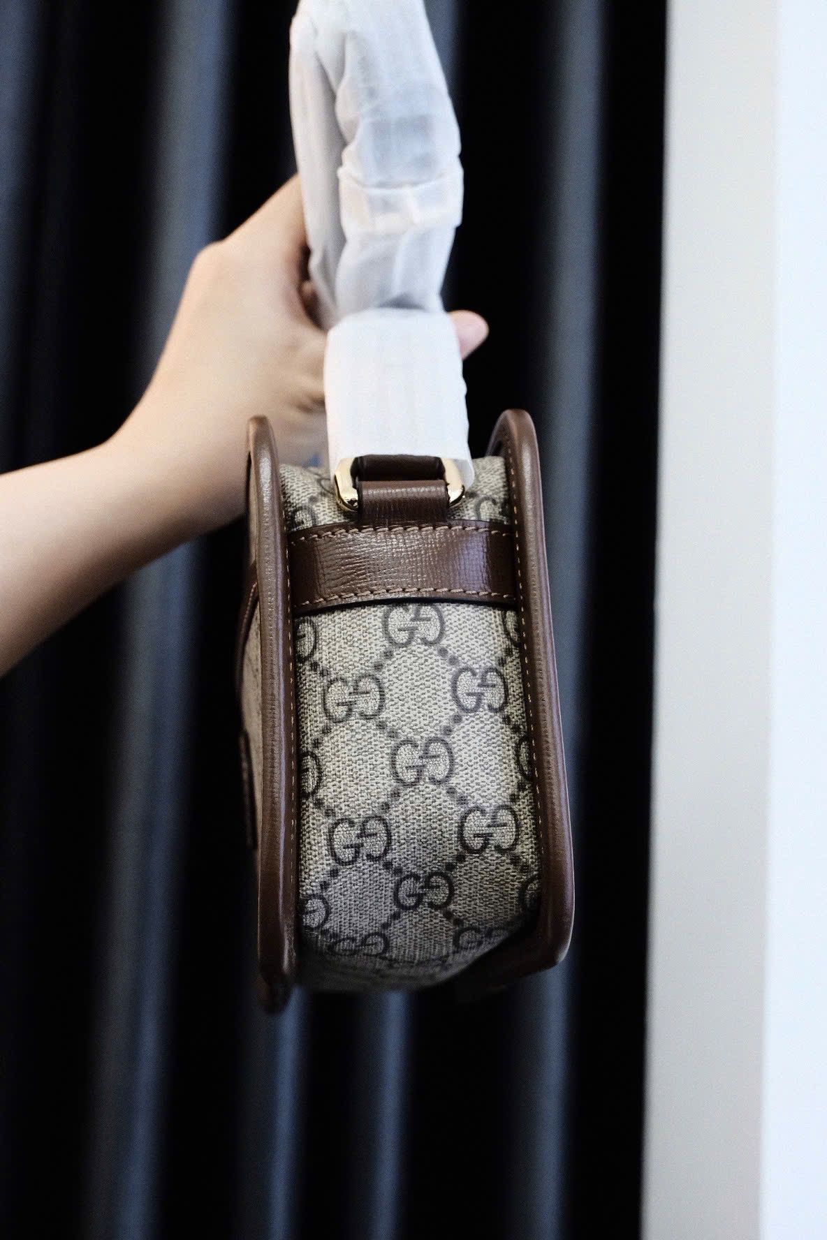 TÚI GUCCI GC INTERLOCKING G MINI BOLSA (BROWN)