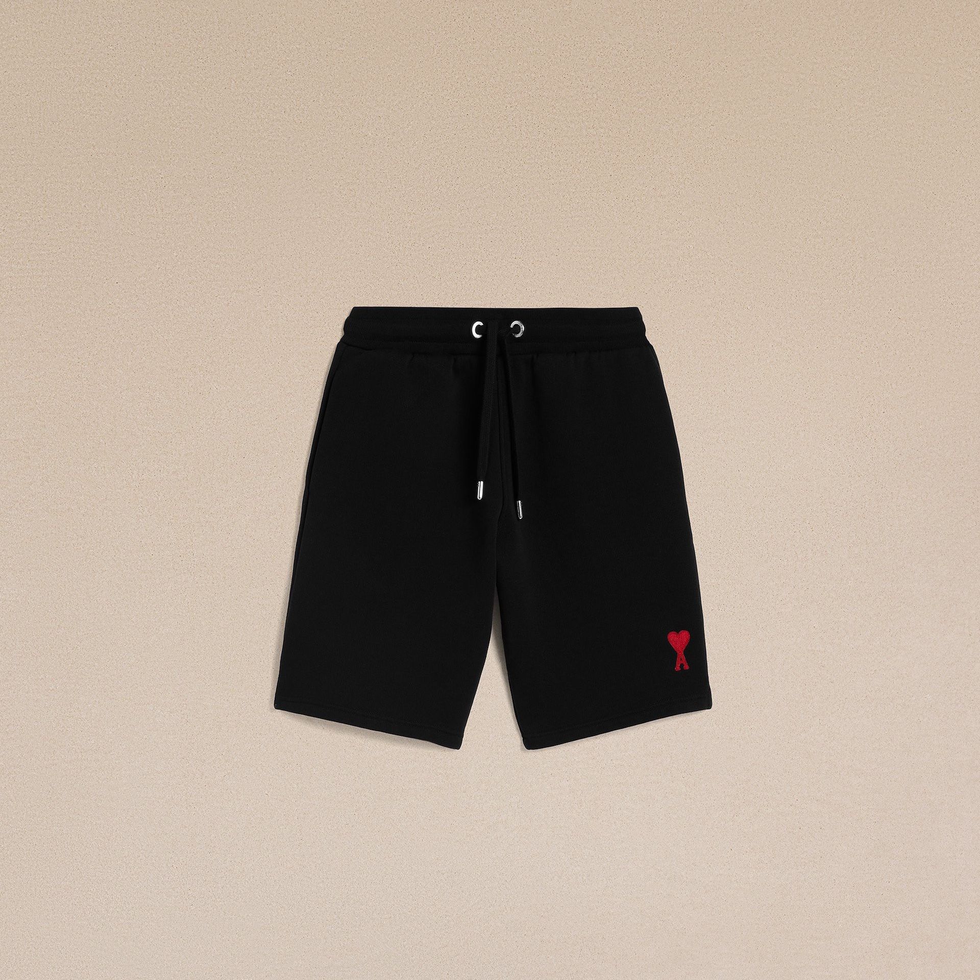 QUẦN NGẮN AMI PARIS HEART LOGO COTTON SHORTS (BLACK)