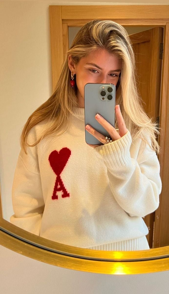 ÁO SWEATER AMI PARIS BIG HEART MERINO WOOL (WHITE)