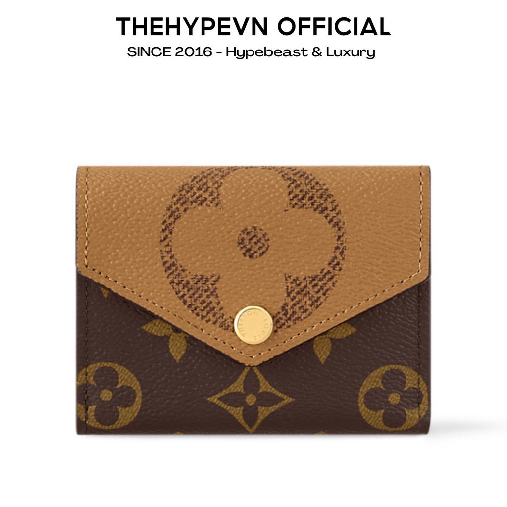 VÍ NGẮN LOUIS VUITTON LV ZOE GIANT LOGO BROWN